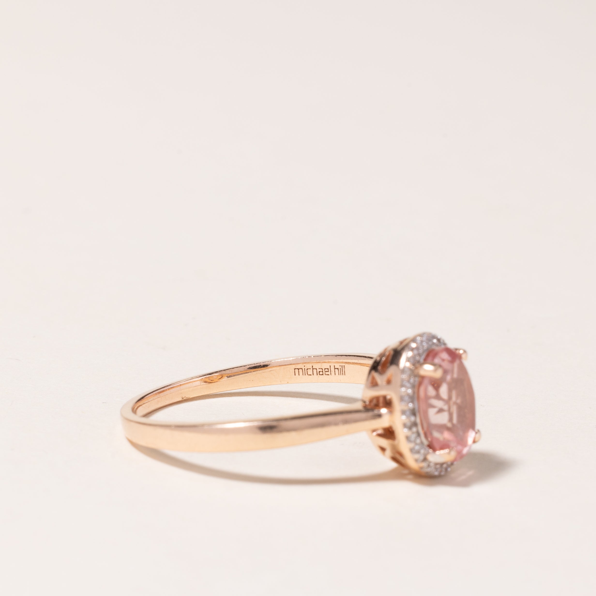 10K Rose Gold Synthetic Peach Sapphire Ring | 2.14ct, 0.10ctw | SZ 10.75 |