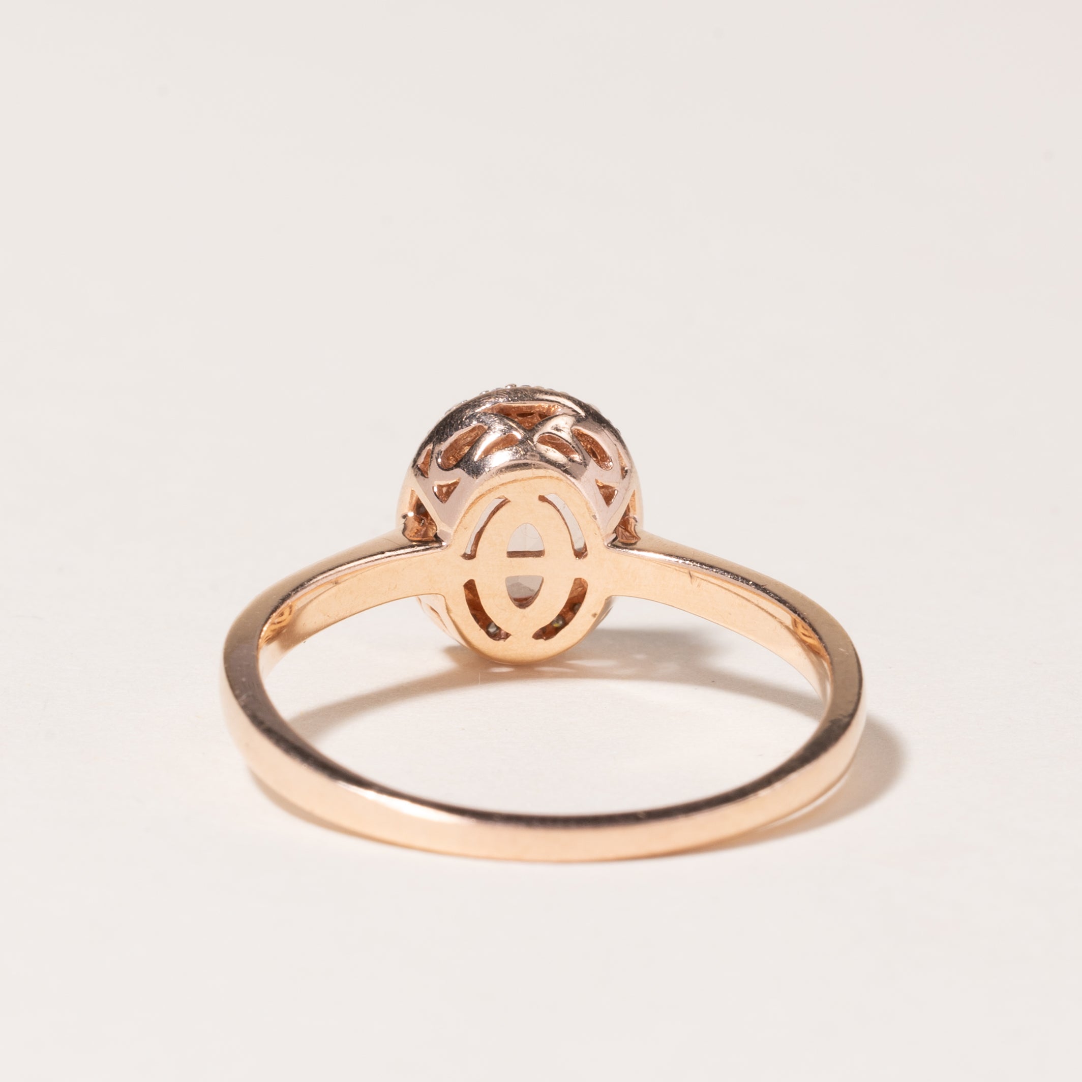 10K Rose Gold Synthetic Peach Sapphire Ring | 2.14ct, 0.10ctw | SZ 10.75 |