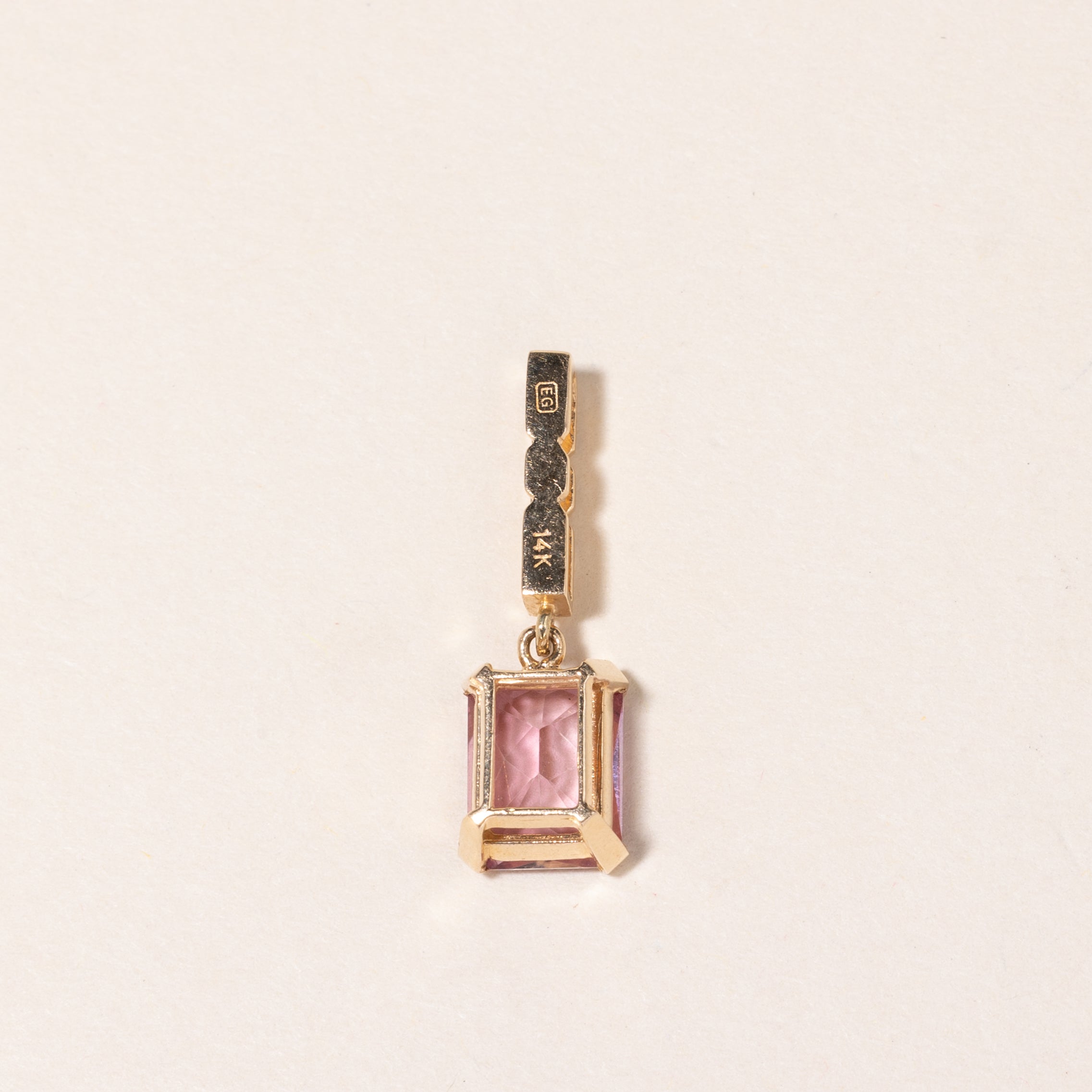 14K Yellow Gold Pink Topaz Pendant | 2.04ct |