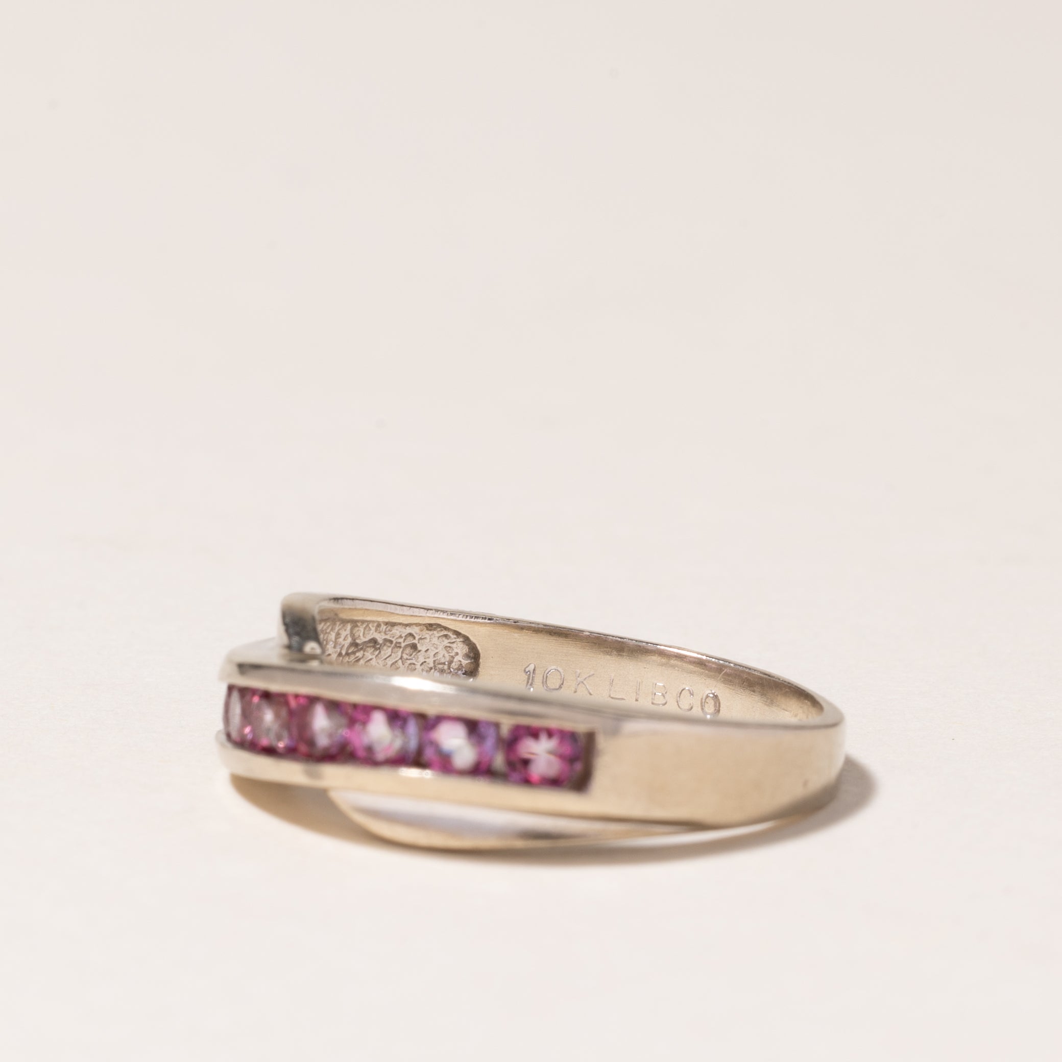 10K White Gold Pink Topaz Ring | 0.63ctw | SZ 6 |
