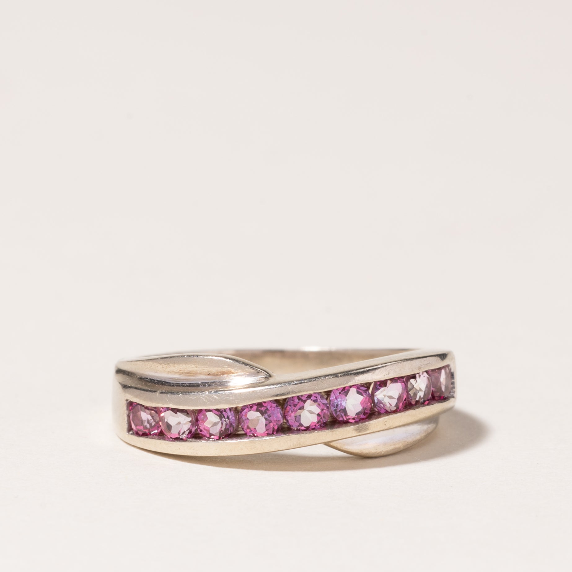 10K White Gold Pink Topaz Ring | 0.63ctw | SZ 6 |