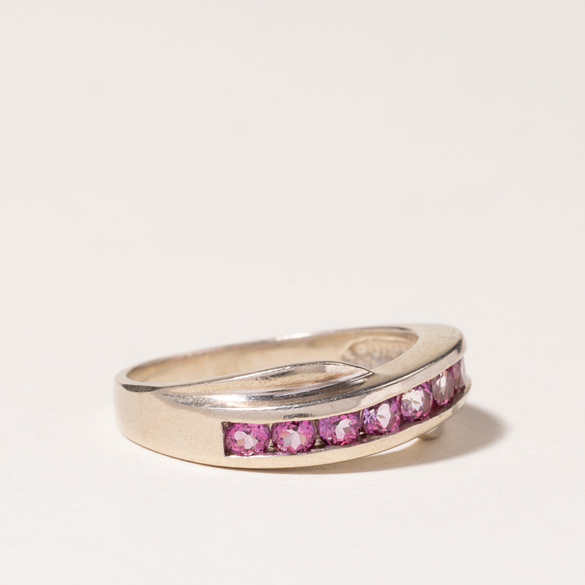 10K White Gold Pink Topaz Ring | 0.63ctw | SZ 6 |