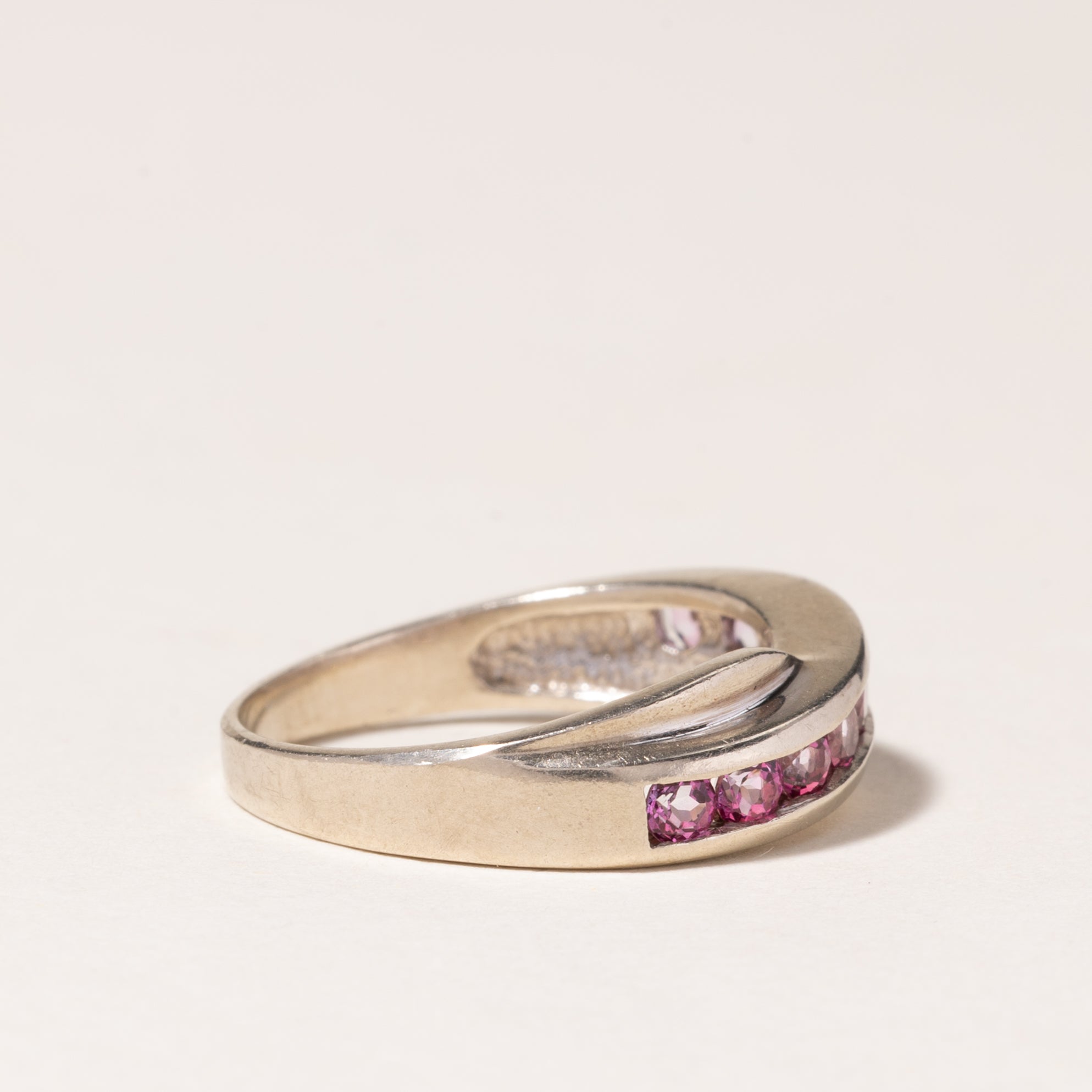 10K White Gold Pink Topaz Ring | 0.63ctw | SZ 6 |