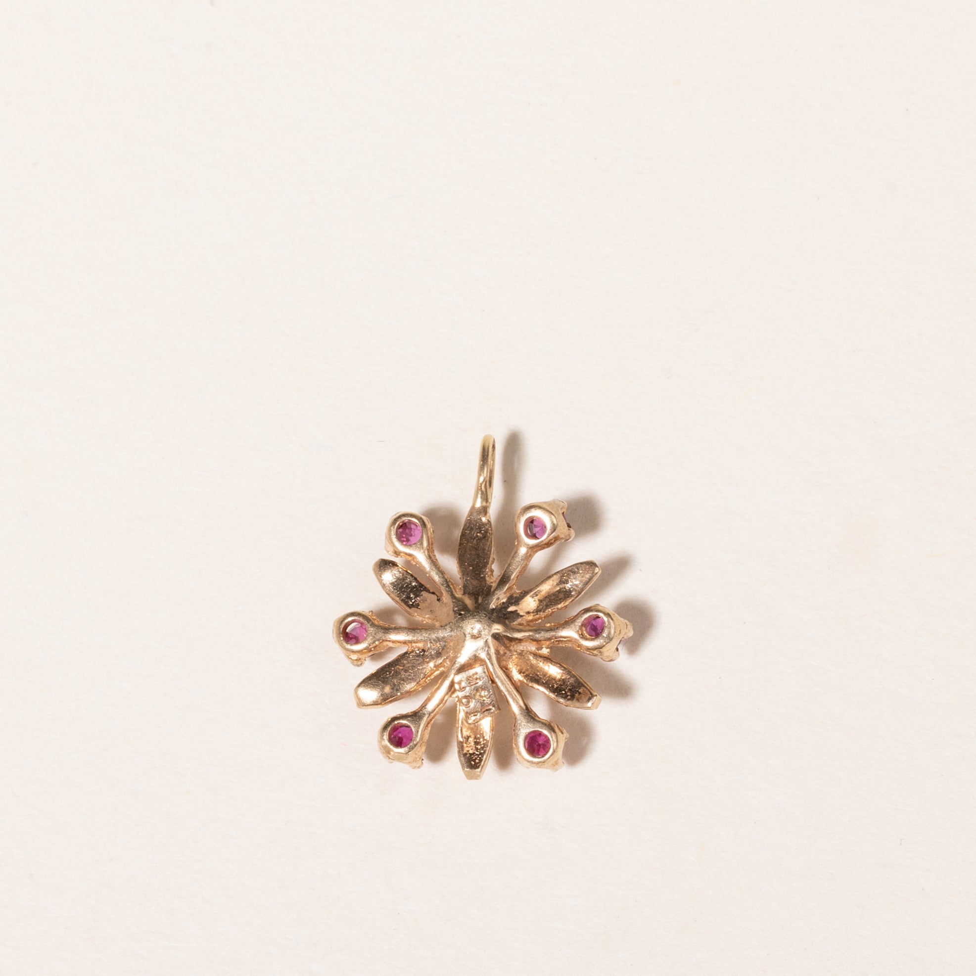 14K Yellow Gold Ruby & Diamond Pendant | 0.24ctw, 0.05ct |
