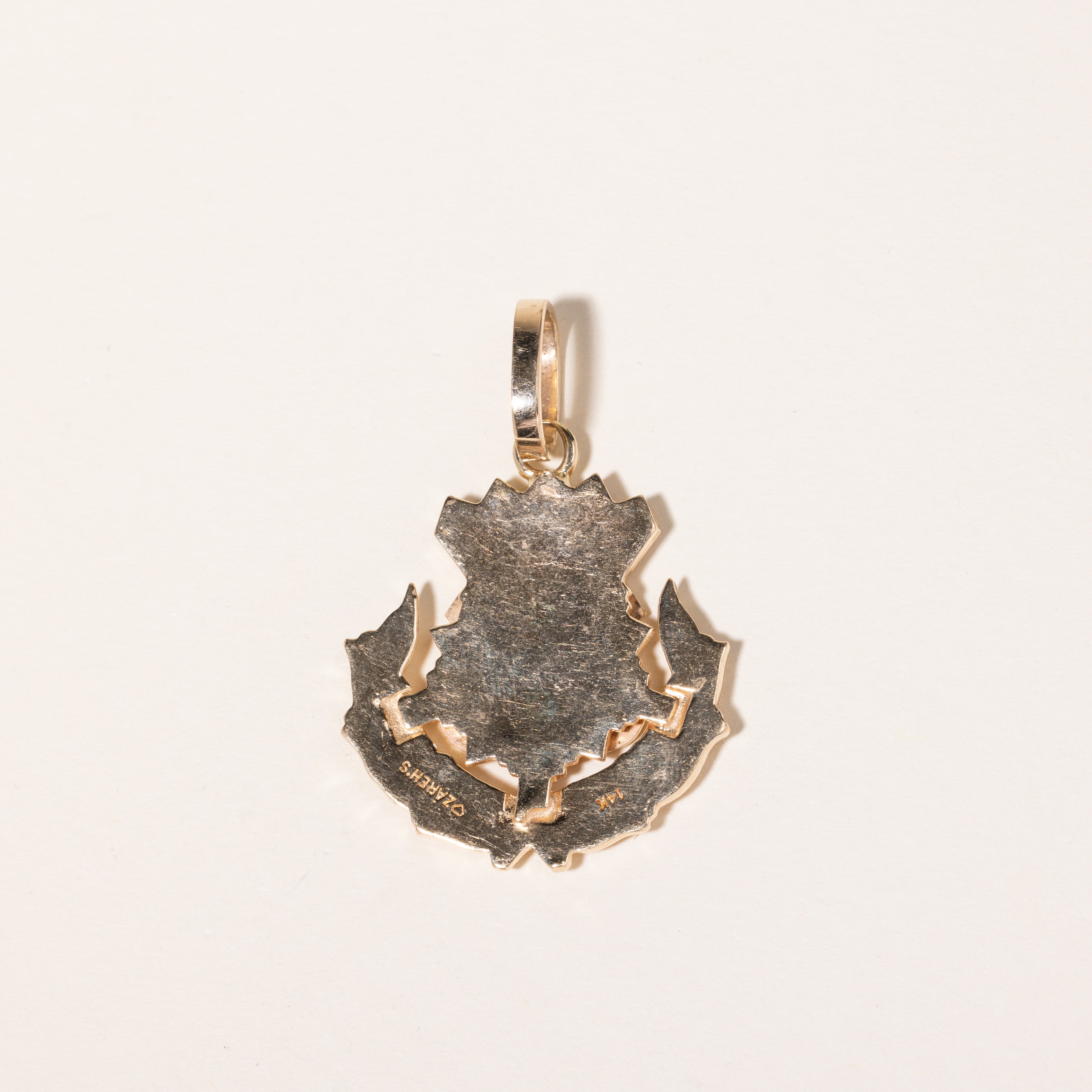 14K Yellow Gold Ruby & Diamond Crest Pendant | 0.48ctw, 0.18ctw |