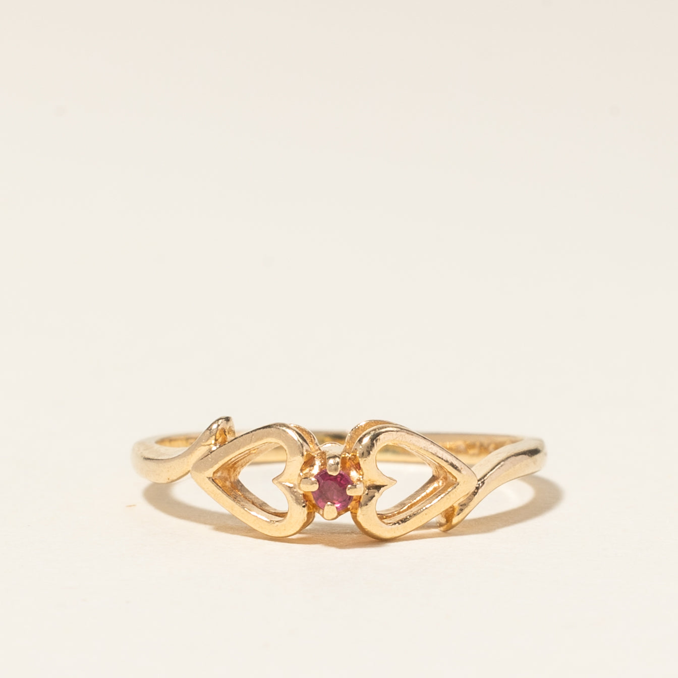 10K Yellow Gold Ruby Ring | 0.03ctw | SZ 3.75