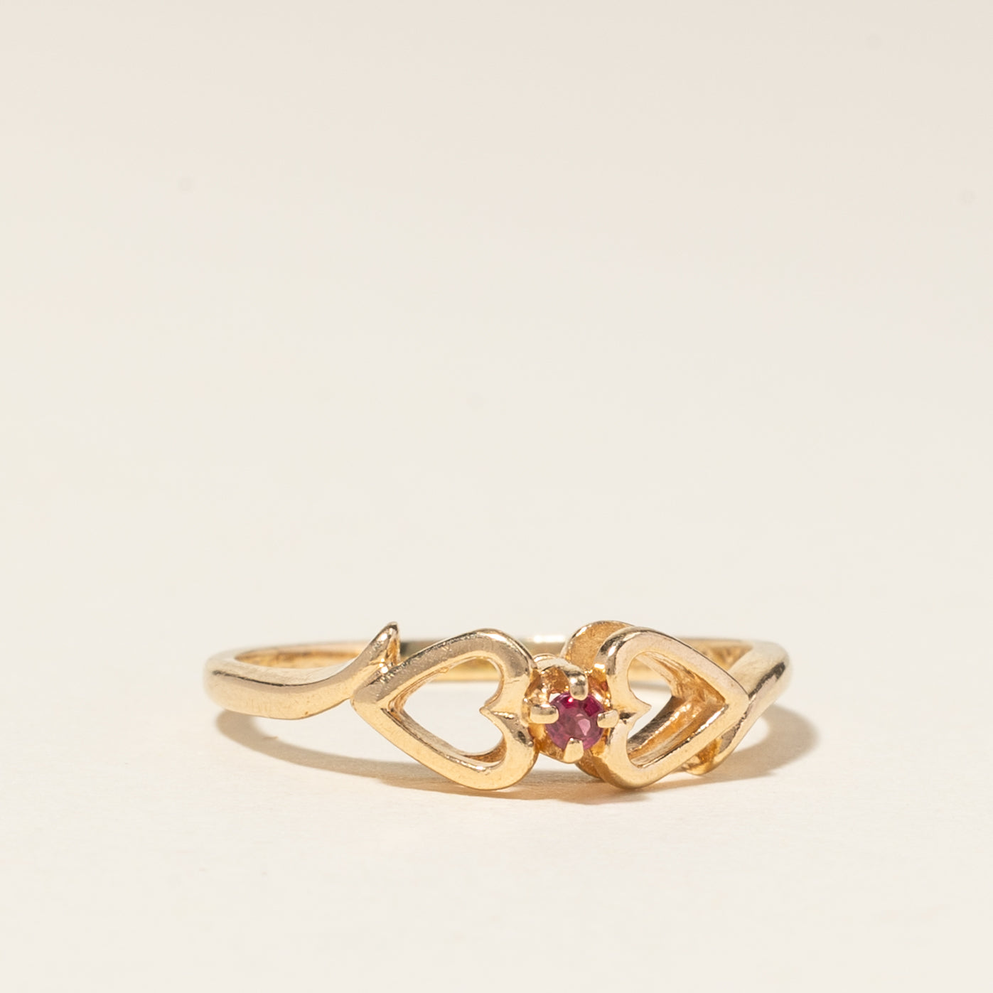10K Yellow Gold Ruby Ring | 0.03ctw | SZ 3.75