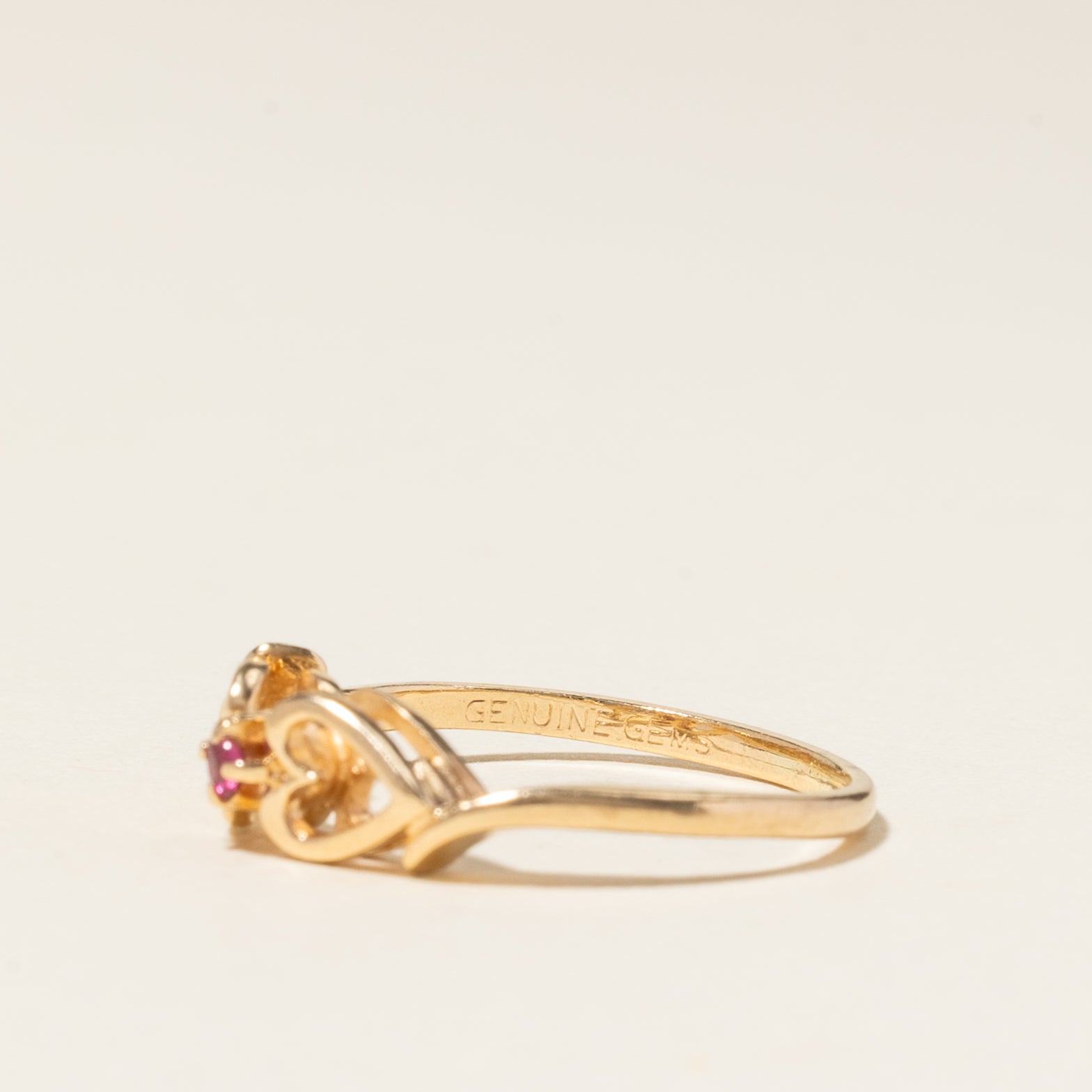 10K Yellow Gold Ruby Ring | 0.03ctw | SZ 3.75