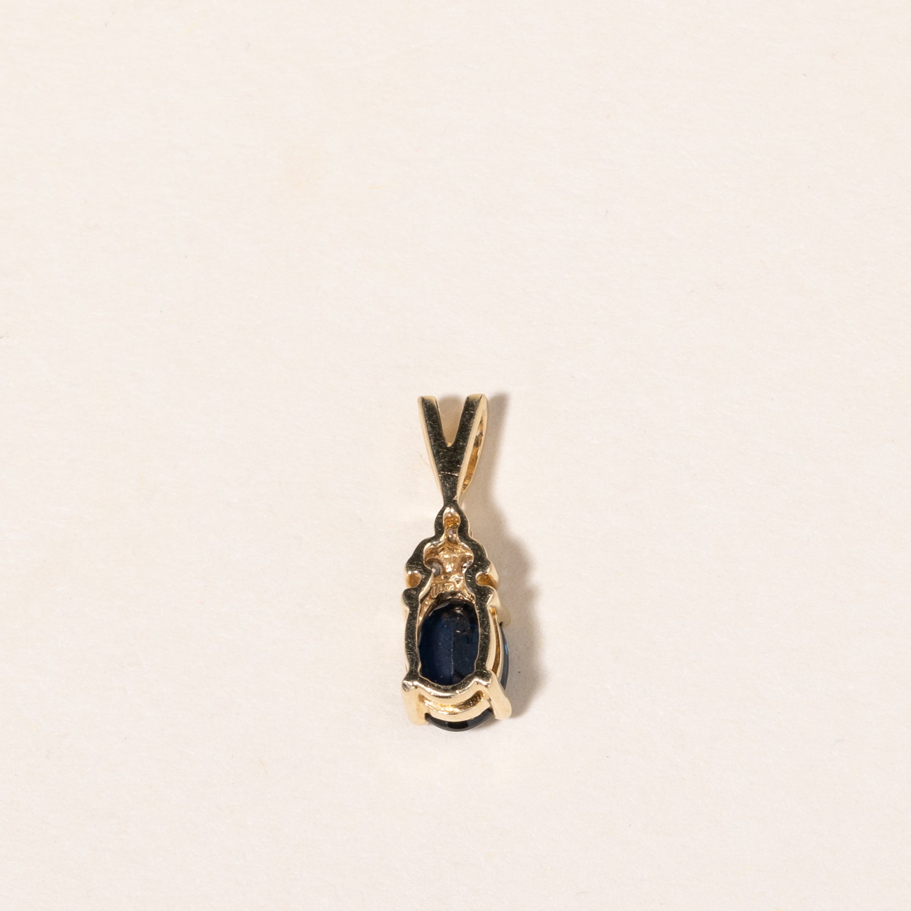 14K Yellow Gold Sapphire & Diamond Pendant | 0.95ct, 0.06ctw |