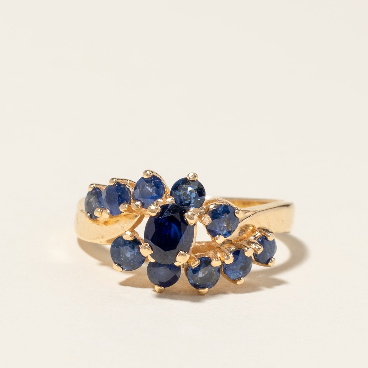 14K Yellow Gold Blue Sapphire Ring | 1.57ctw | SZ 6