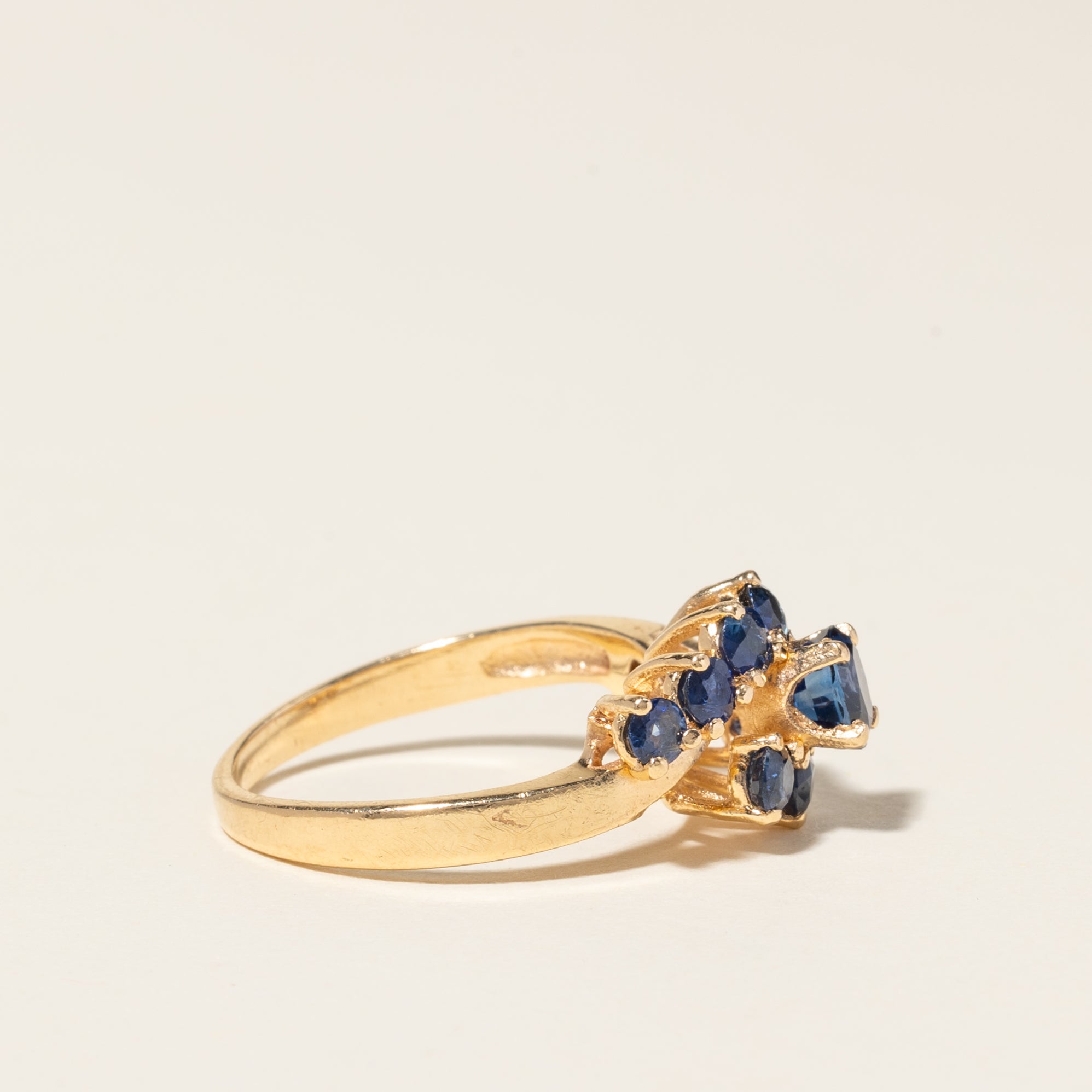14K Yellow Gold Blue Sapphire Ring | 1.57ctw | SZ 6