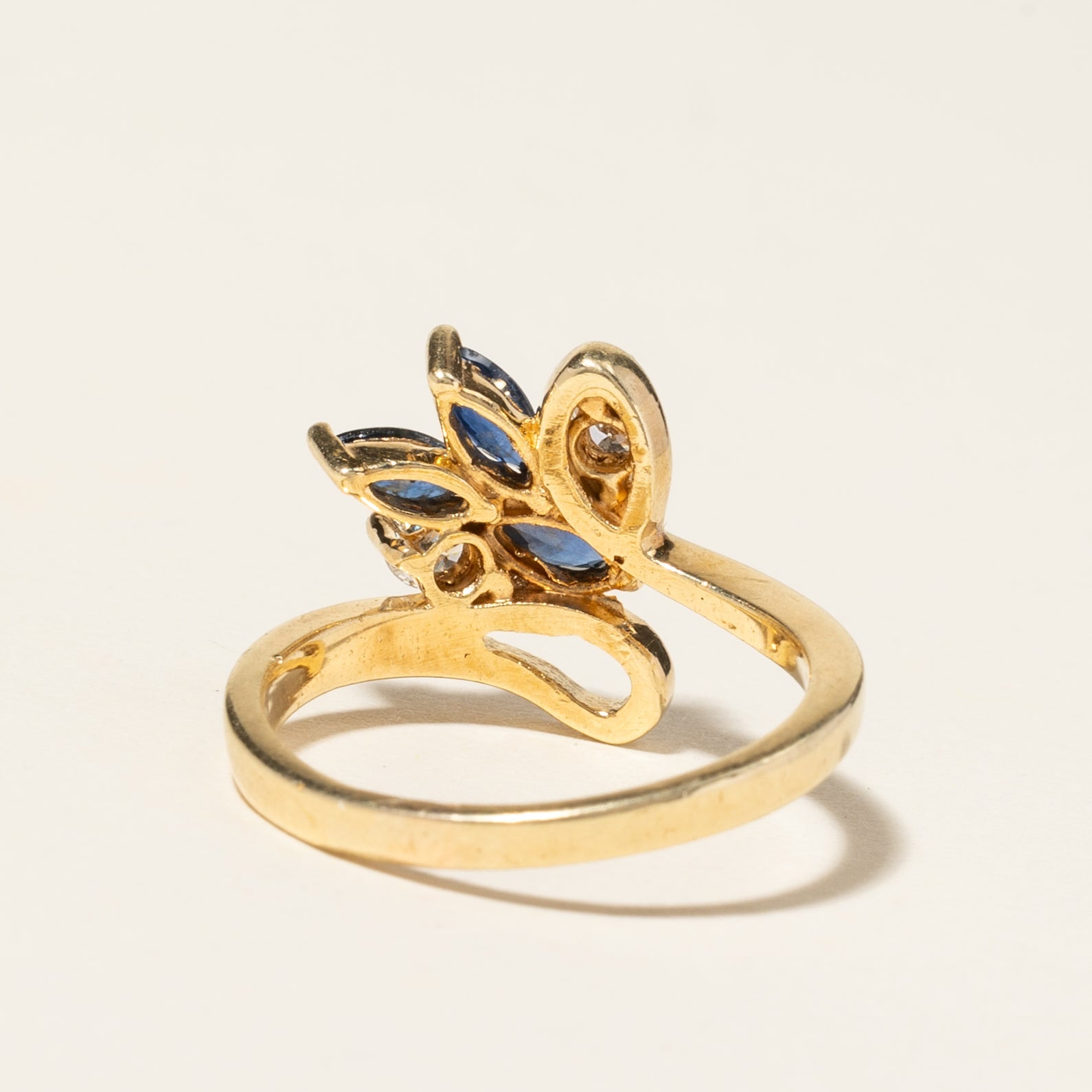 14K Yellow Gold Blue Sapphire & Diamond Ring | 0.54ctw, 0.20ctw | SZ 5.75 |