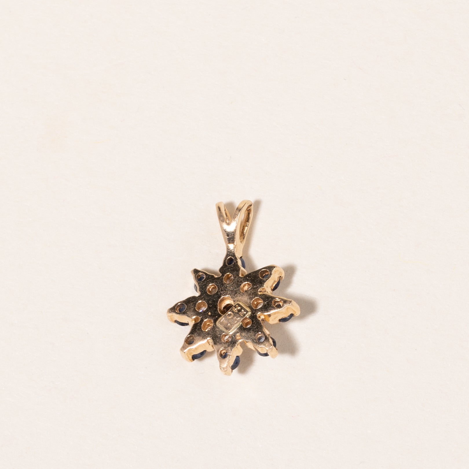 14K Yellow Gold Sapphire & Diamond Pendant | 0.18ctw, 0.24ctw |