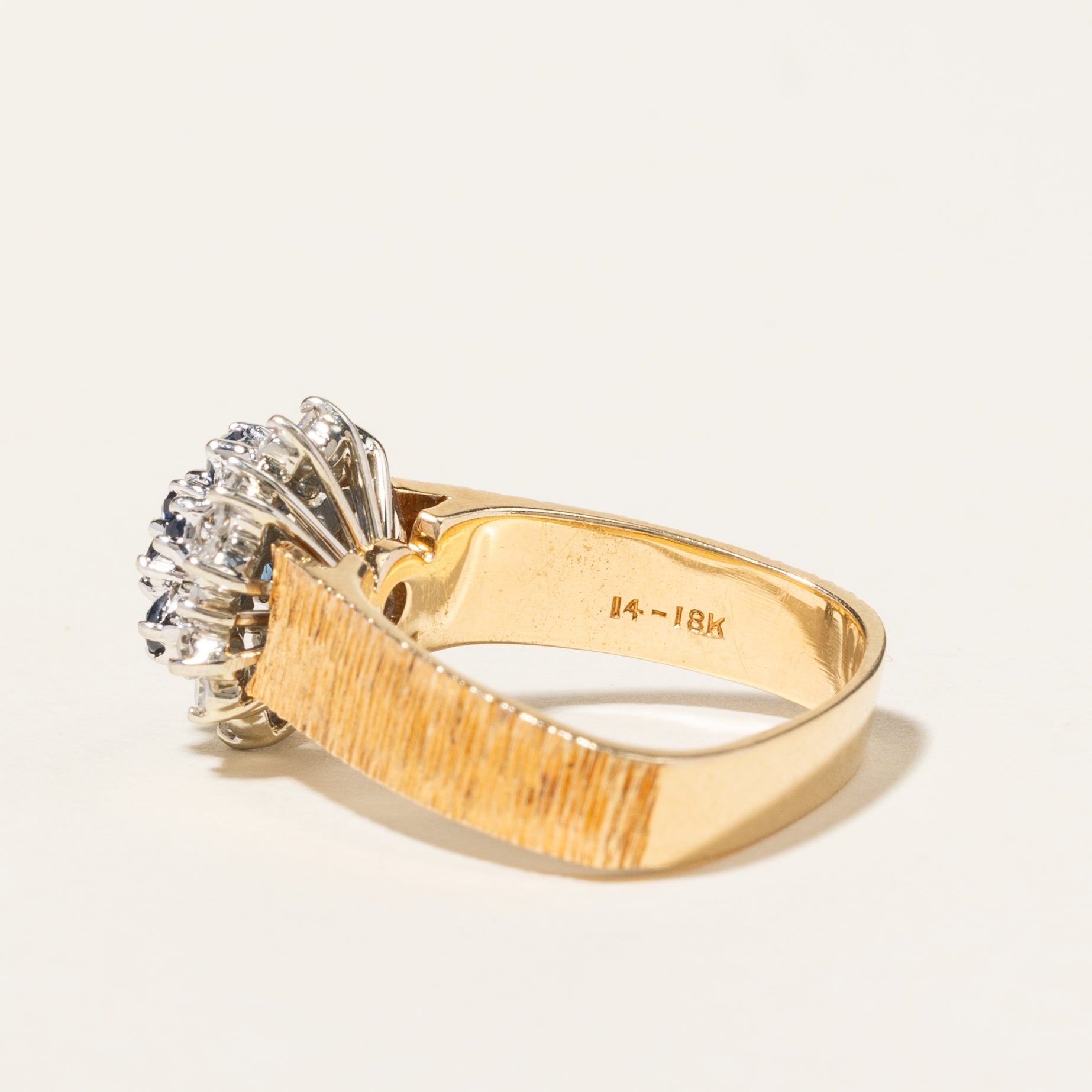 14K Yellow Gold Blue Sapphire & Diamond Ring | 0.52ctw, 0.54ctw | SZ 5.5 |