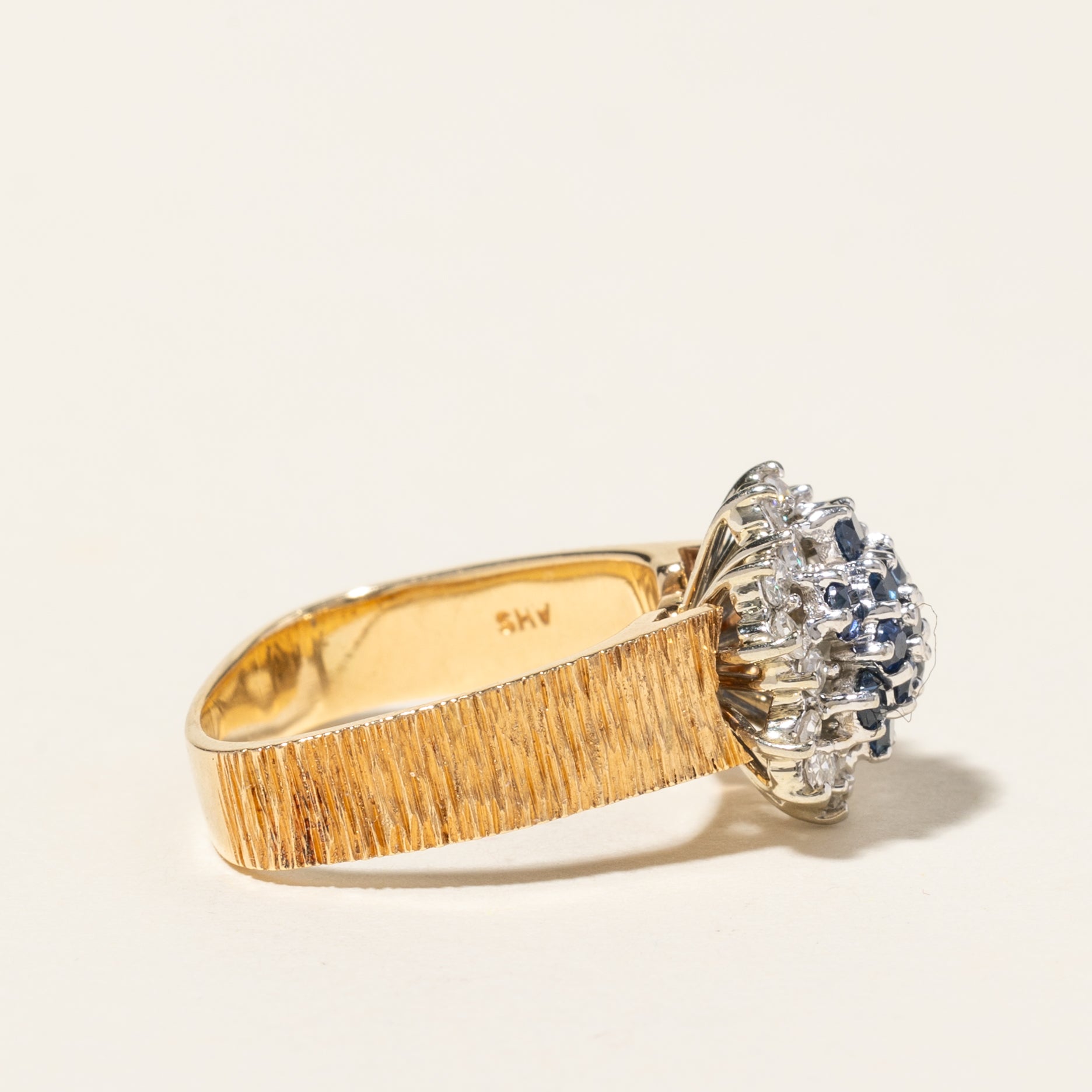 14K Yellow Gold Blue Sapphire & Diamond Ring | 0.52ctw, 0.54ctw | SZ 5.5 |