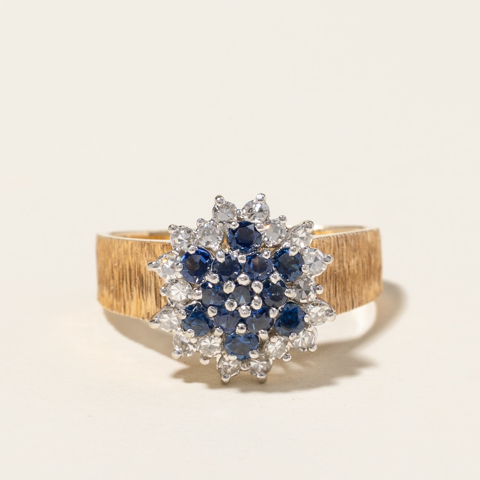 14K Yellow Gold Blue Sapphire & Diamond Ring | 0.52ctw, 0.54ctw | SZ 5.5 |