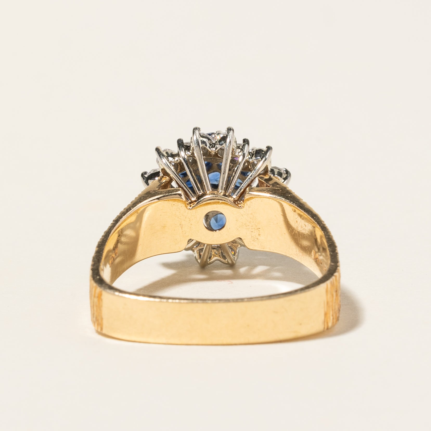14K Yellow Gold Blue Sapphire & Diamond Ring | 0.52ctw, 0.54ctw | SZ 5.5 |
