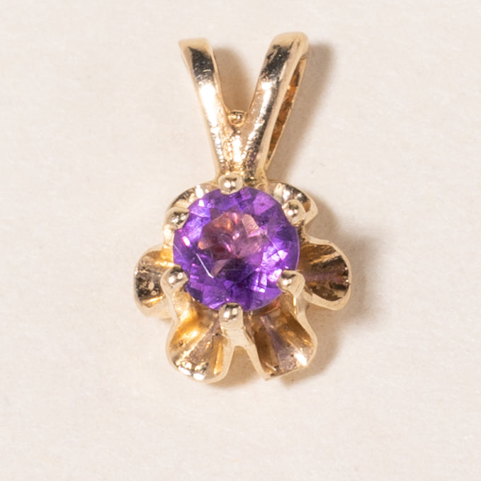 14K Yellow Gold Amethyst Pendant | 0.11ct |