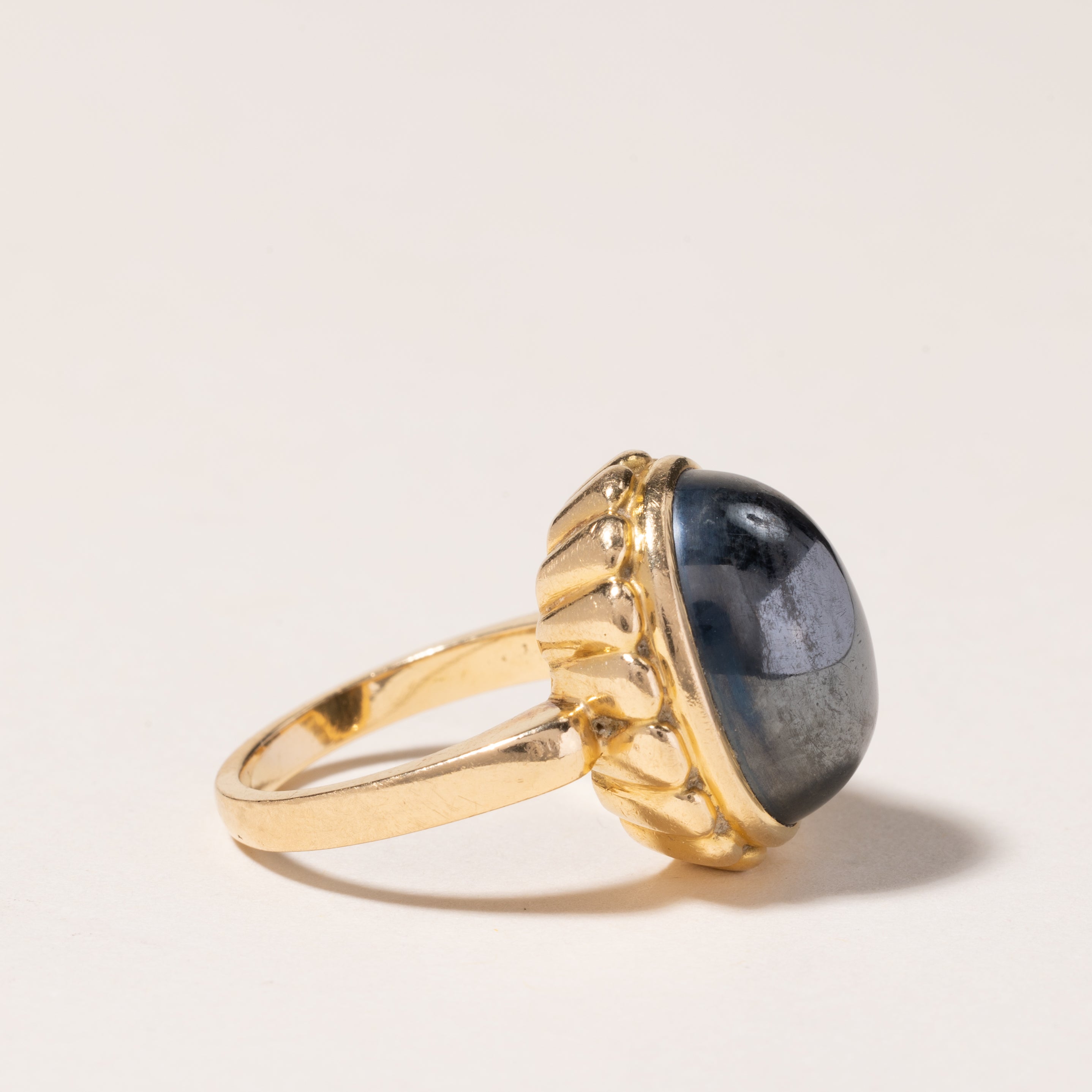 18K Yellow Gold Hematite Cocktail Ring | 20.67ct | SZ 6.25 |