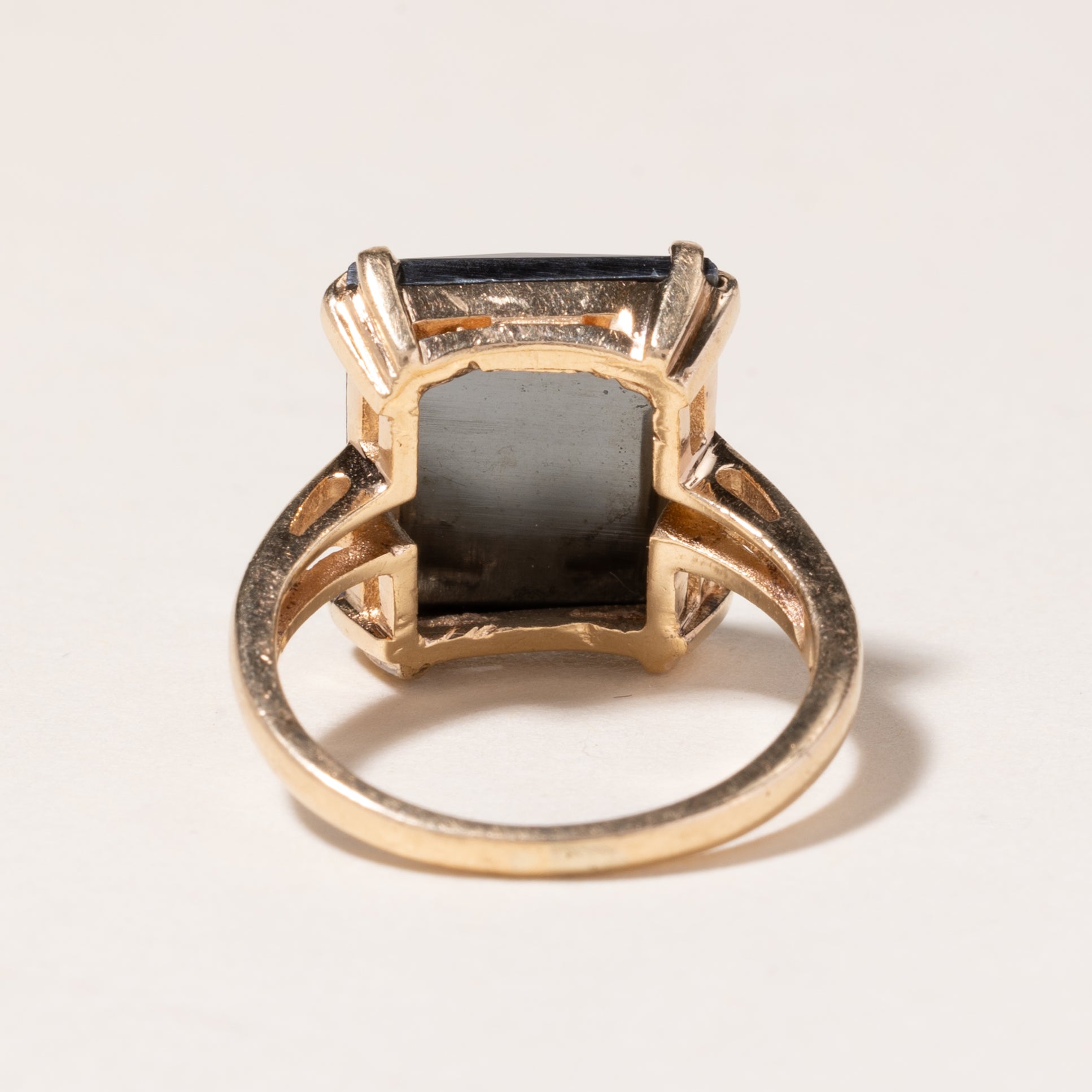10K Yellow Gold Hematite Ring | 4.56ct | SZ 5 |