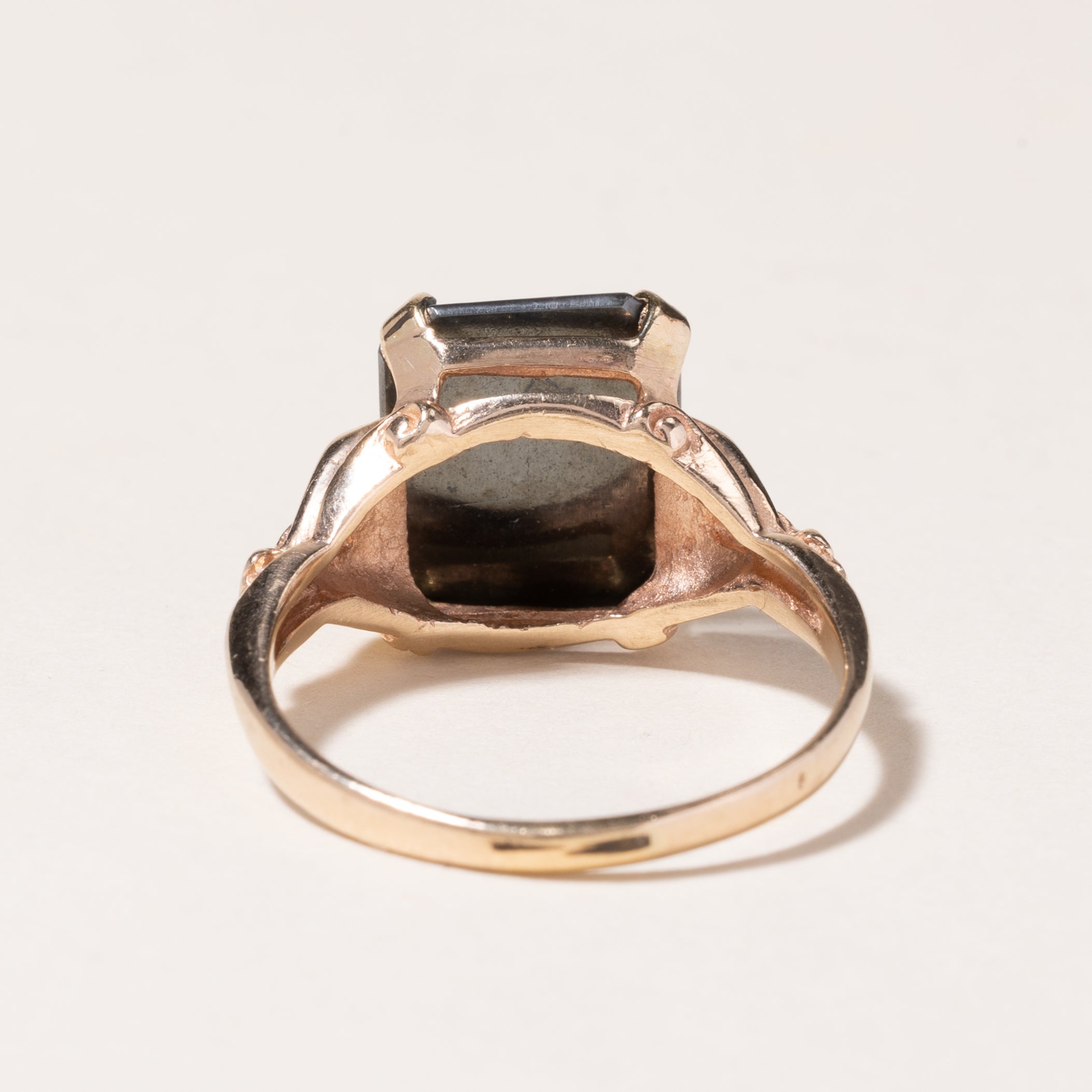 10K Yellow Gold Hematite Ring | 3.39ct | SZ 7.75 |