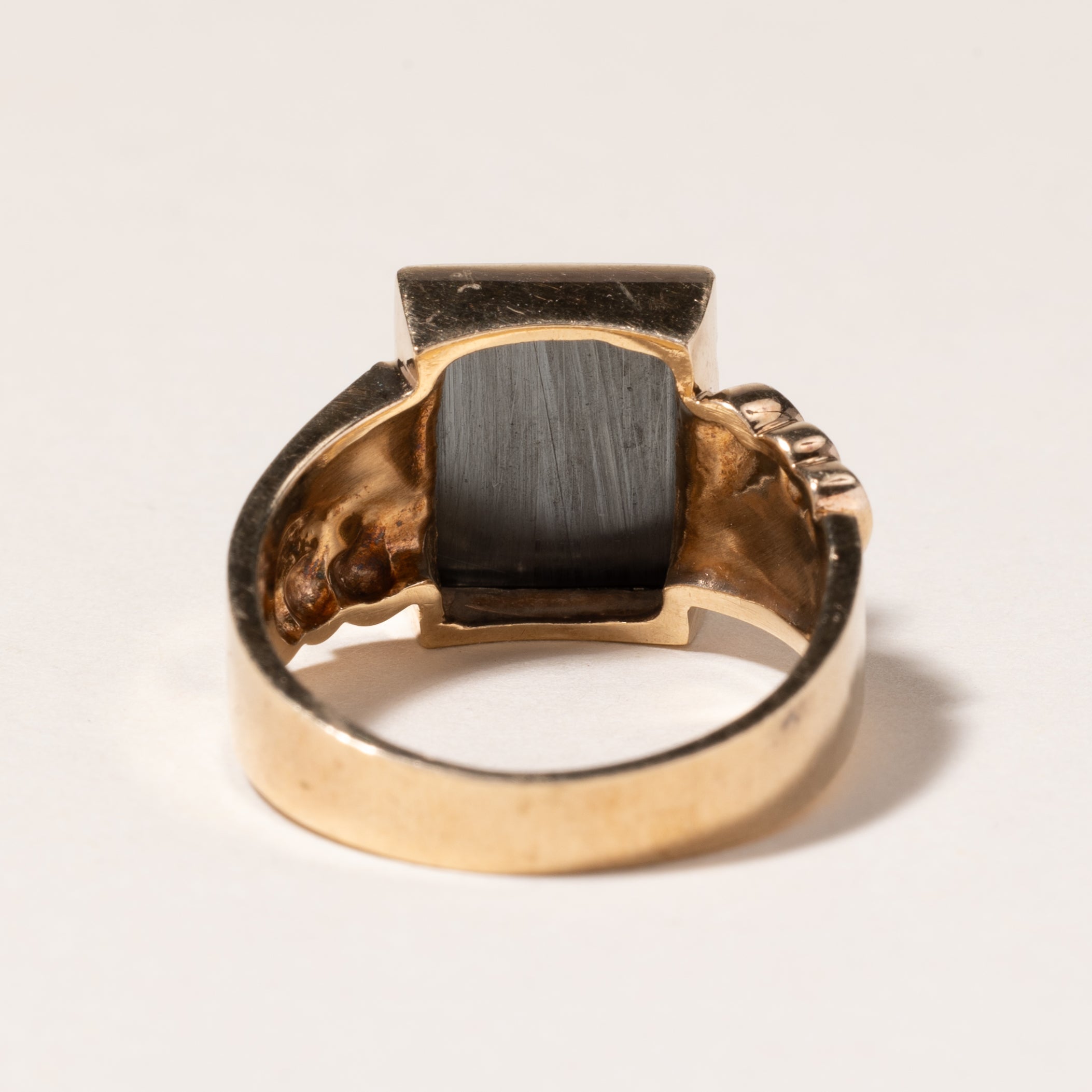 10K Yellow Gold Hematite Ring | 3.29ct | SZ 8.5 |