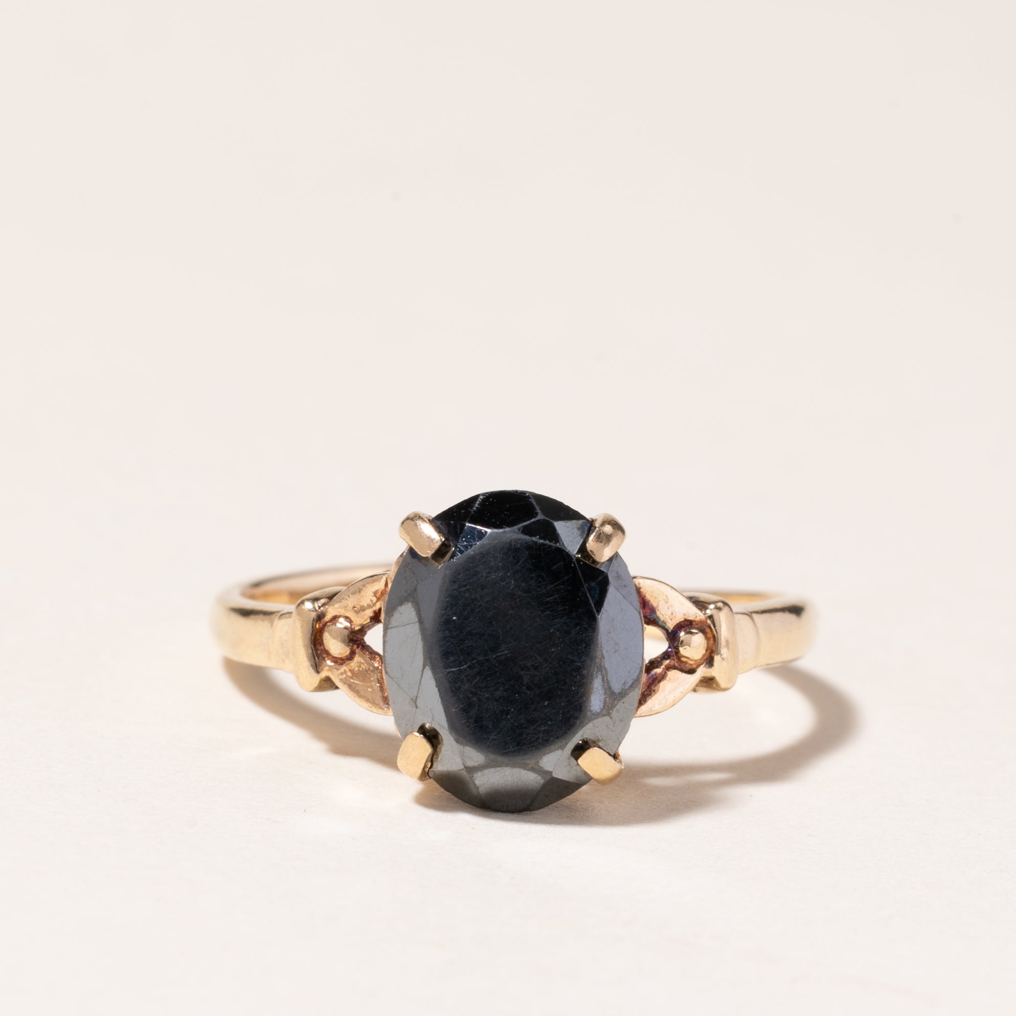 Bague en or jaune 10 carats et hématite | 1,76 ct | Taille 6,5 |