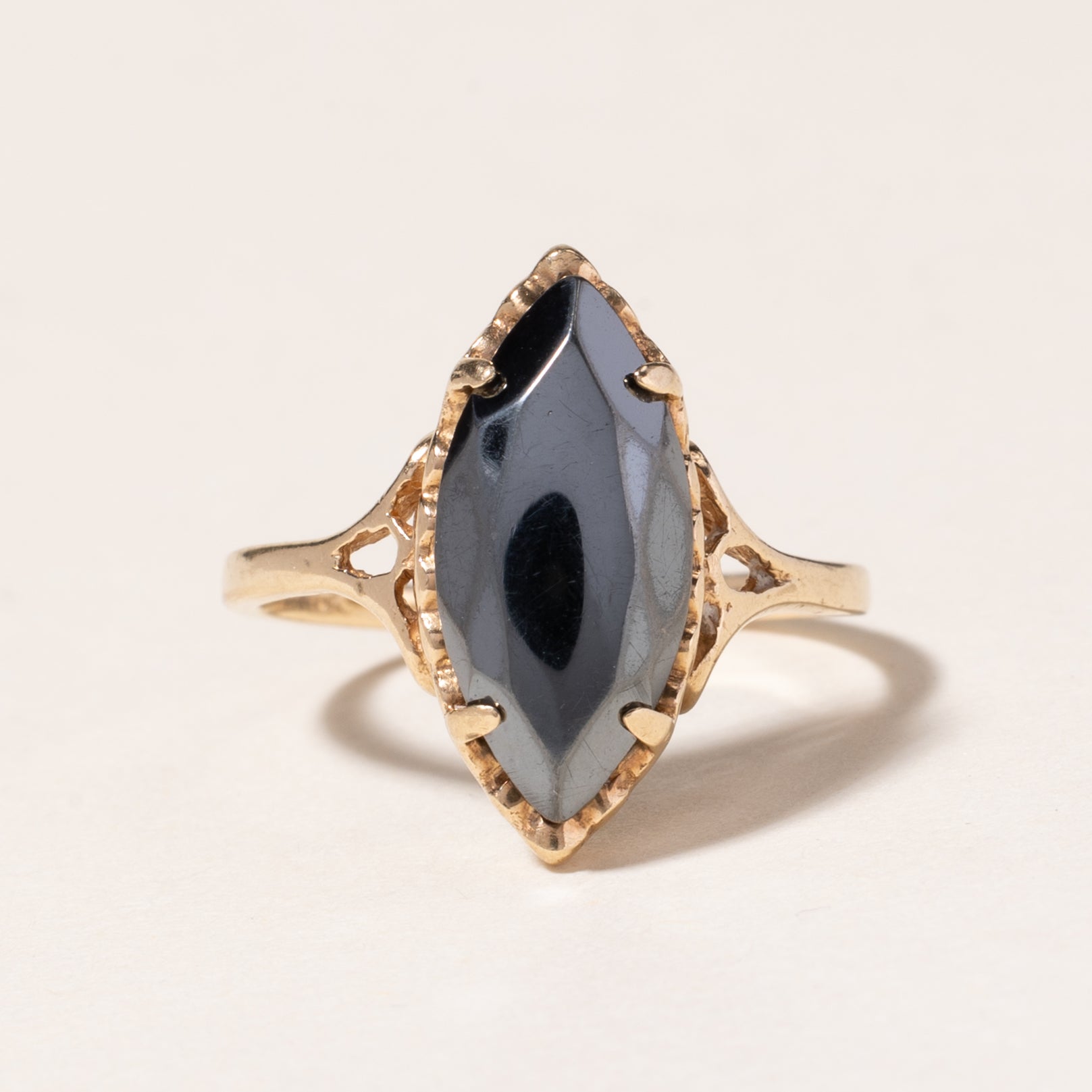 10K Yellow Gold Hematite Ring | 2.59ct | SZ 5.25 |