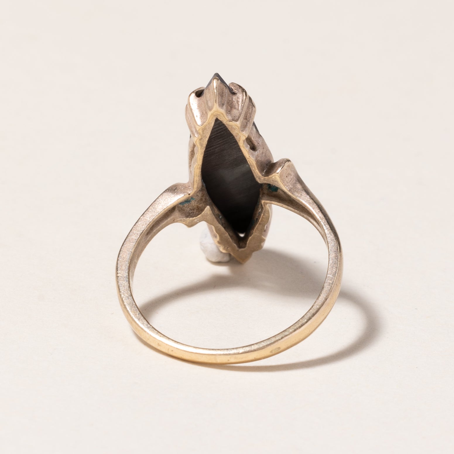 10K Yellow Gold Hematite Ring | 3.18ct | SZ 4.75 |