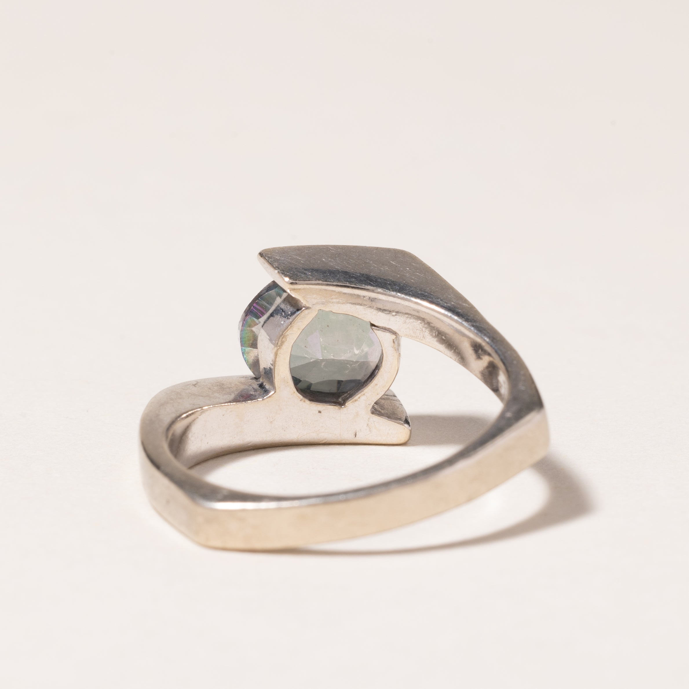 14K White Gold Mystic Topaz Ring | 2.01ct | SZ 6.5 |