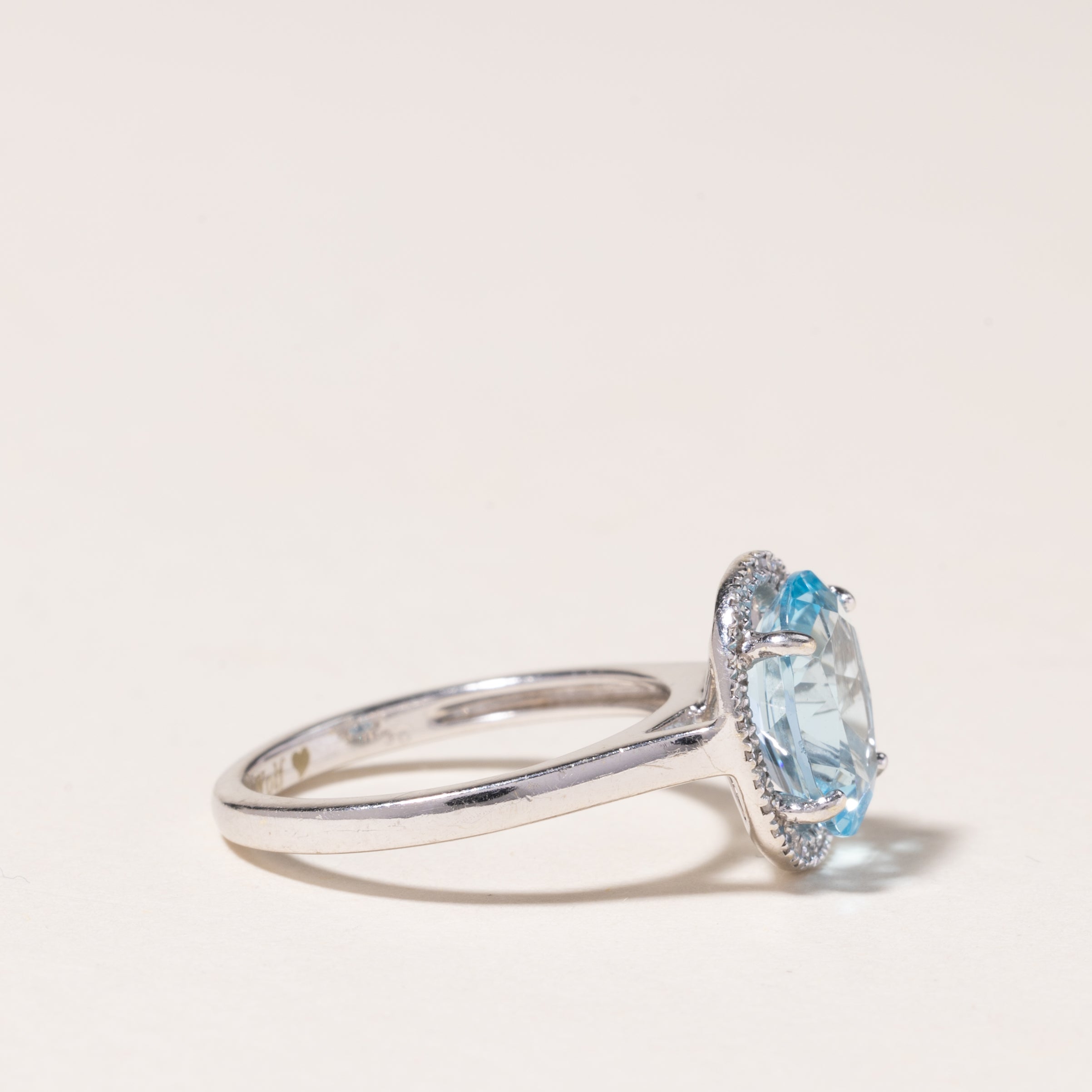 14K White Gold Halo Topaz Ring | 2.79ct, 0.15ctw | SZ 5.25 |