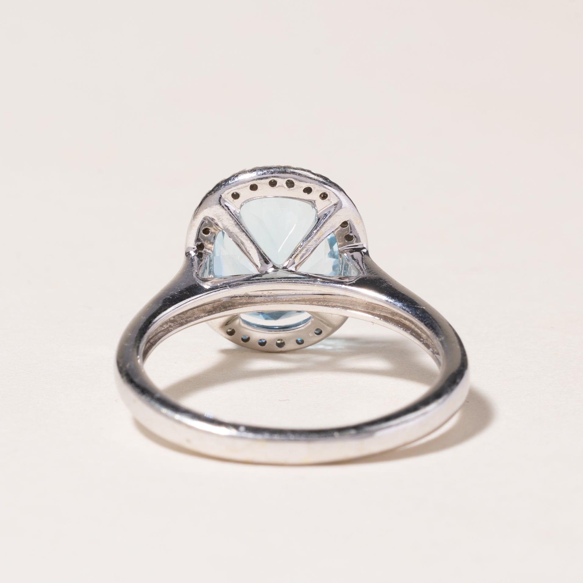 14K White Gold Halo Topaz Ring | 2.79ct, 0.15ctw | SZ 5.25 |