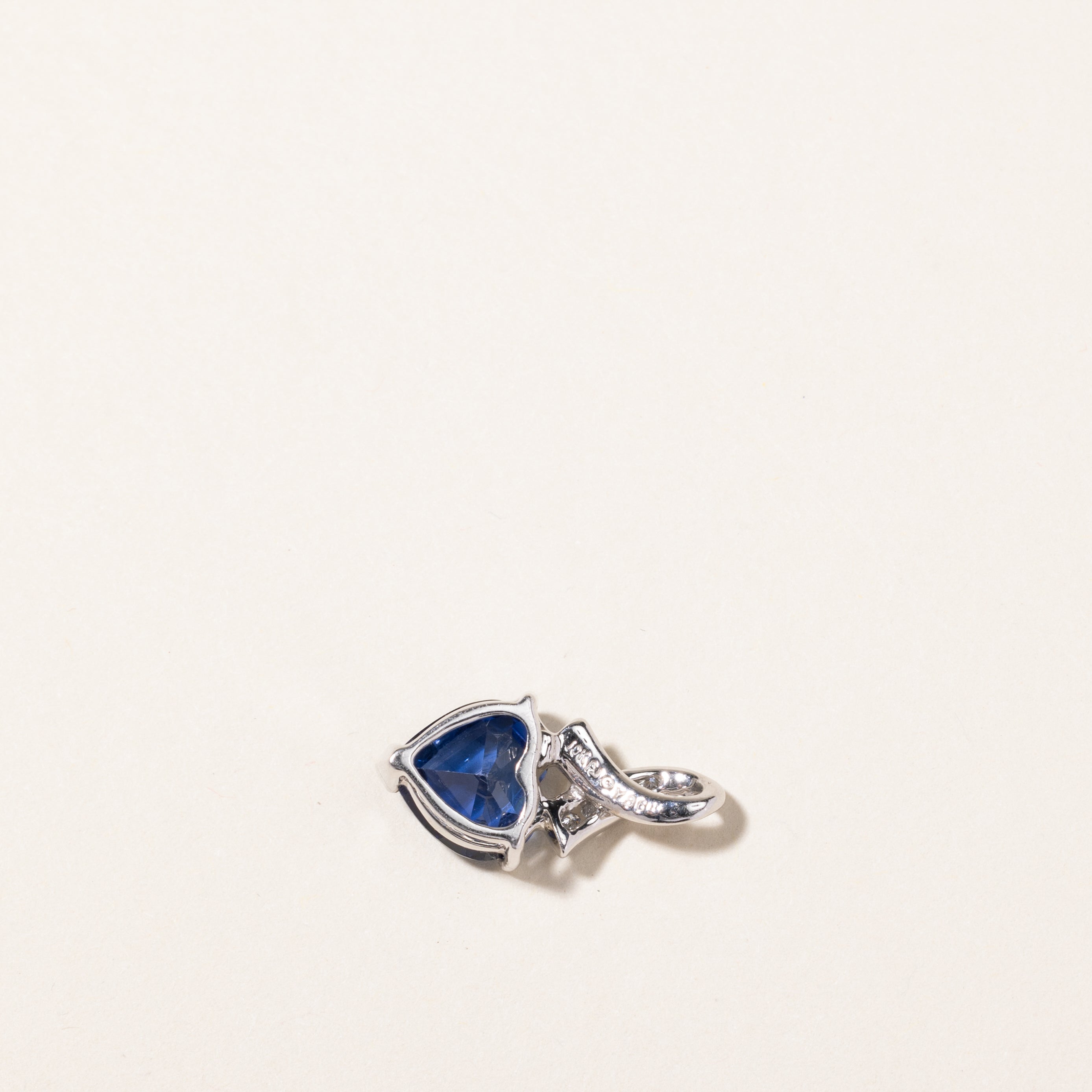 10K Sapphire & Diamond Heart Pendant | 4.04ct, 0.04ctw