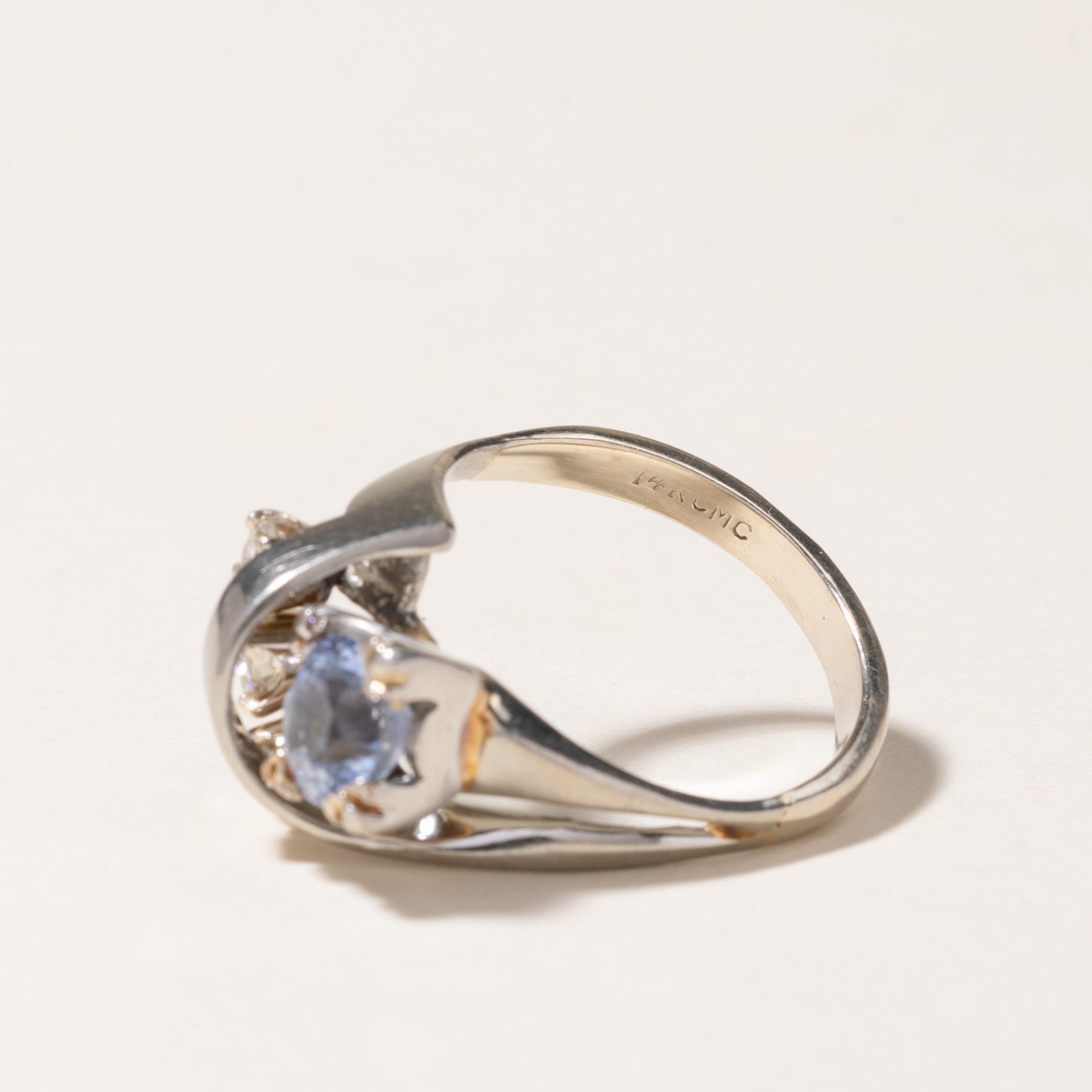 14K Sapphire & Diamond Abstract Ring | 1.19ct, 0.34ctw | SZ 6.5