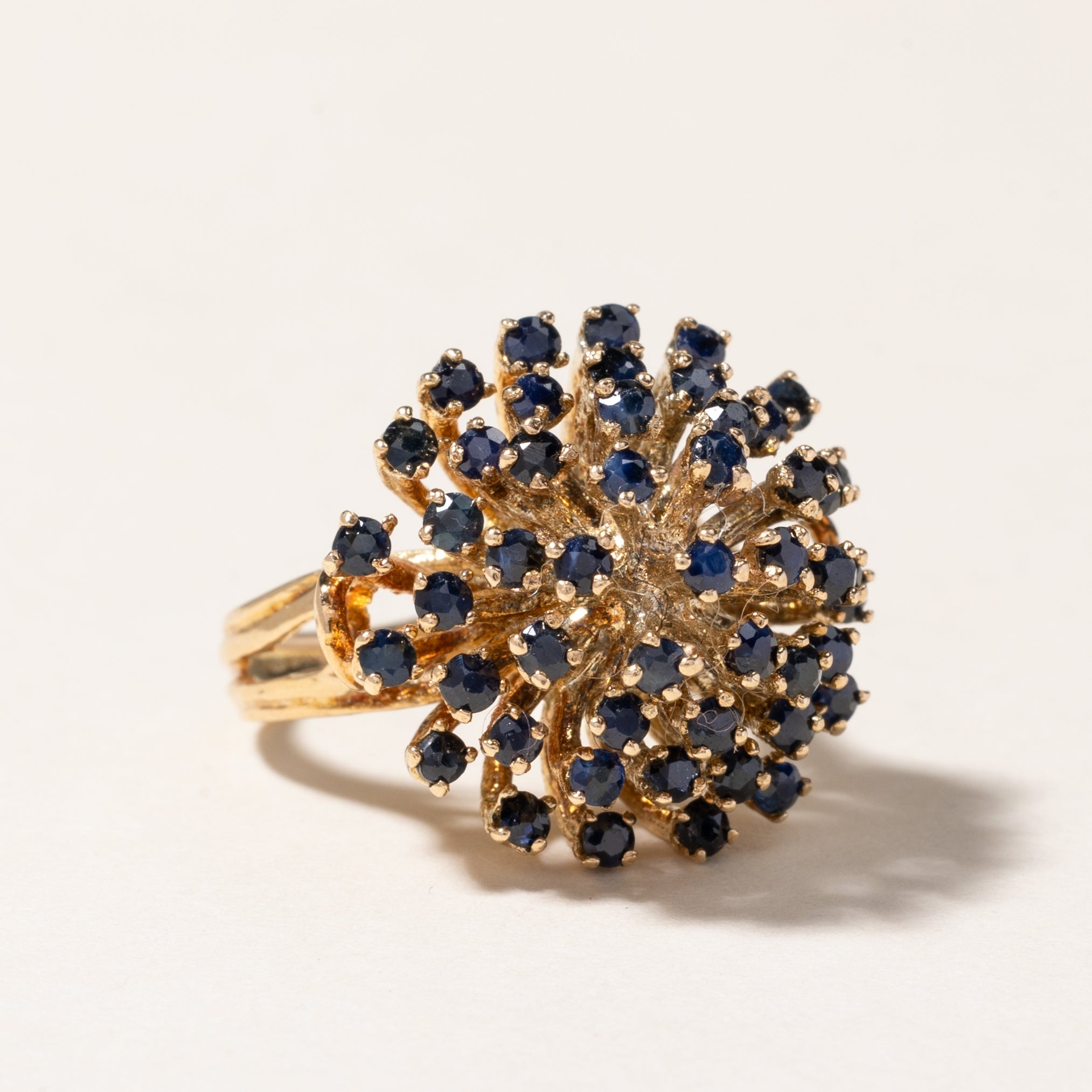 14K Sapphire Cluster Cocktail Ring | SZ 4.5