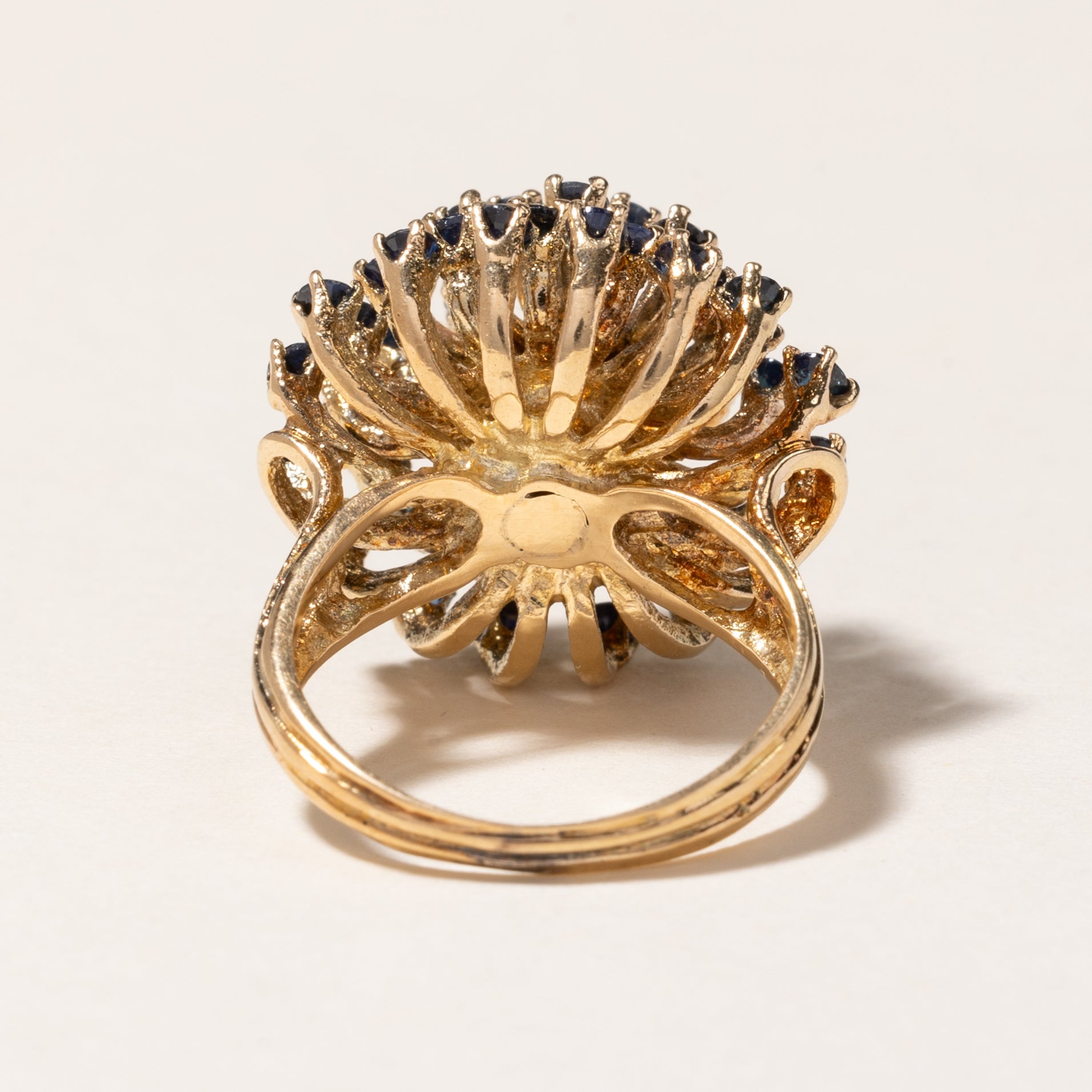 14K Sapphire Cluster Cocktail Ring | SZ 4.5