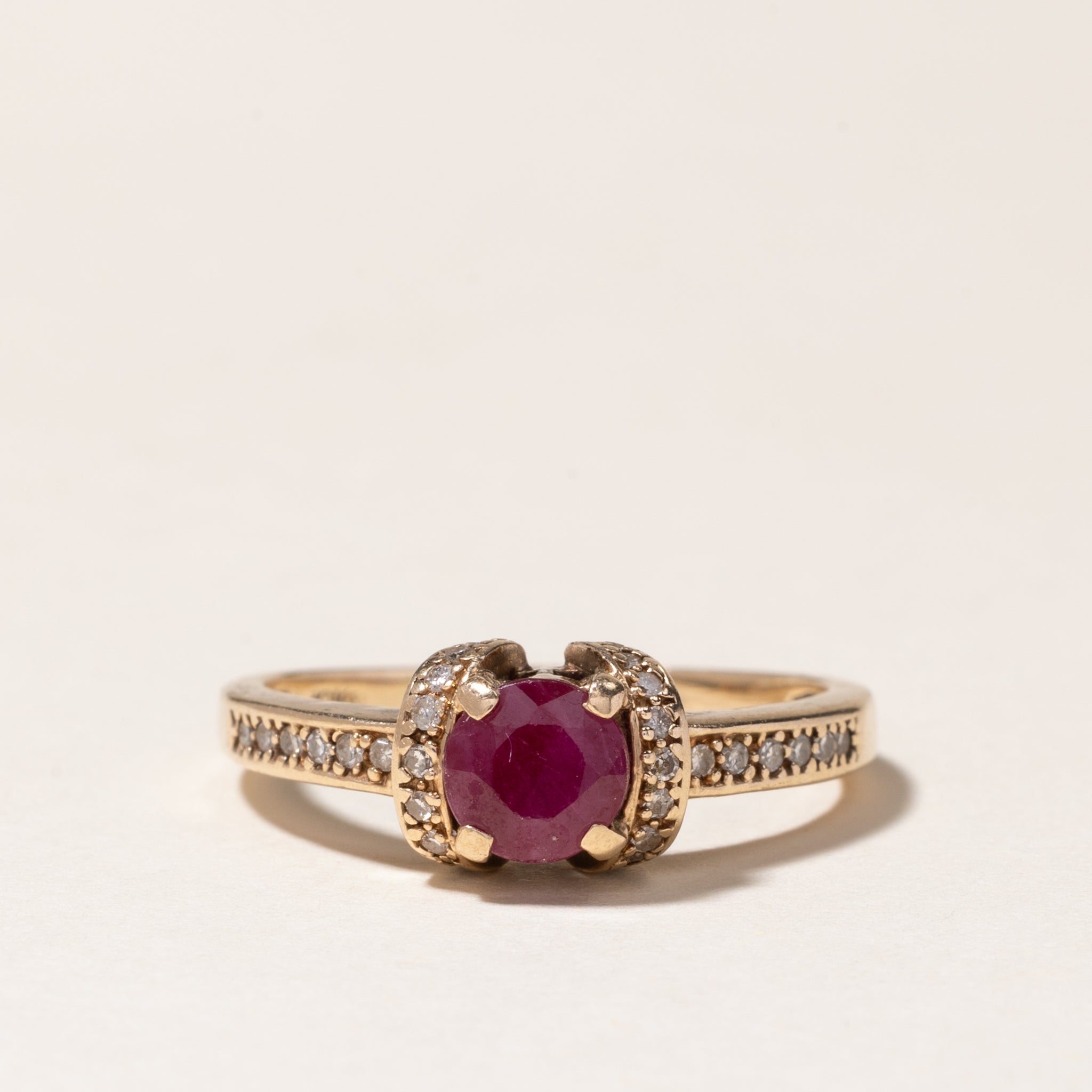 10K Ruby & Diamond Ring | 1.00ct, 0.15ctw | SZ 9.25