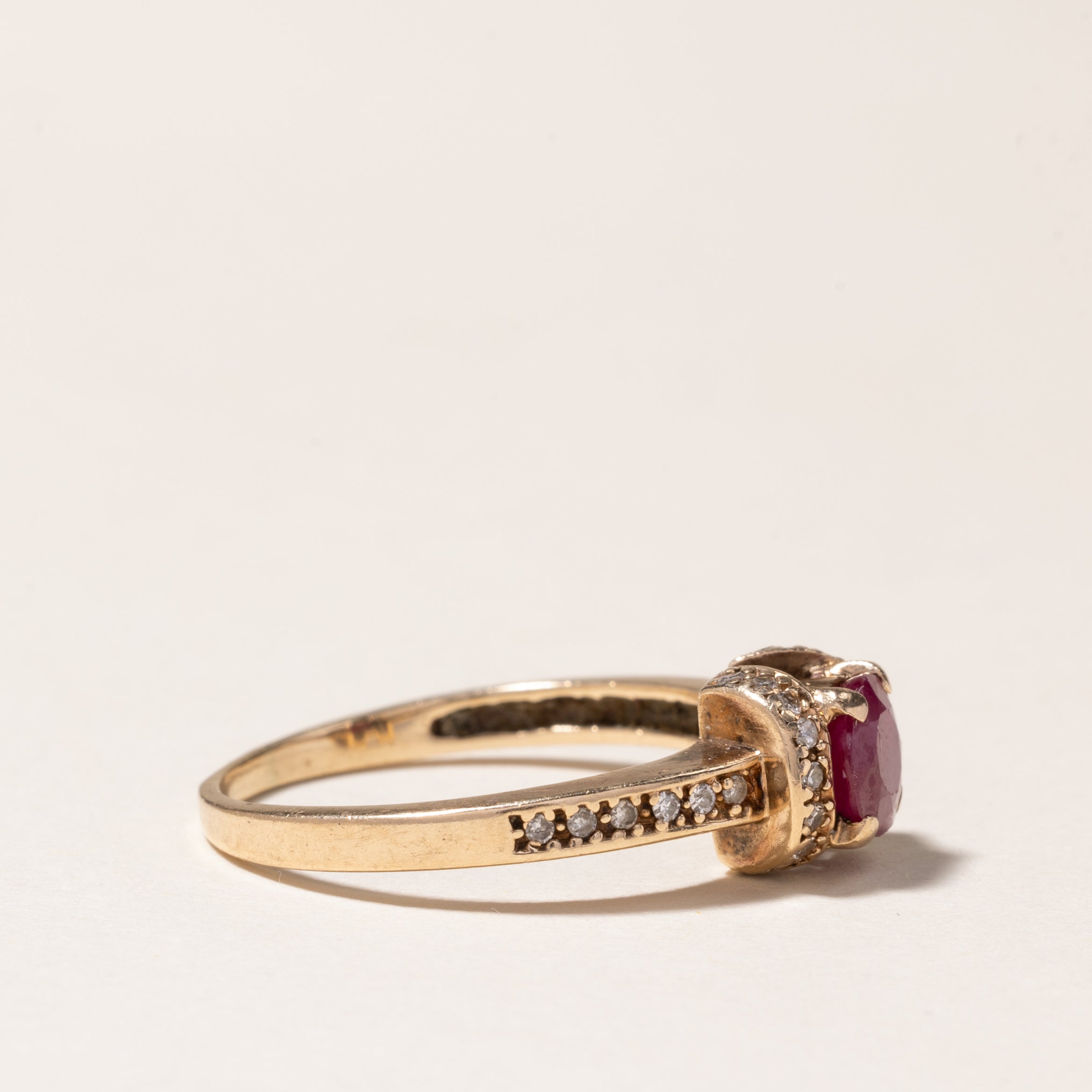 10K Ruby & Diamond Ring | 1.00ct, 0.15ctw | SZ 9.25