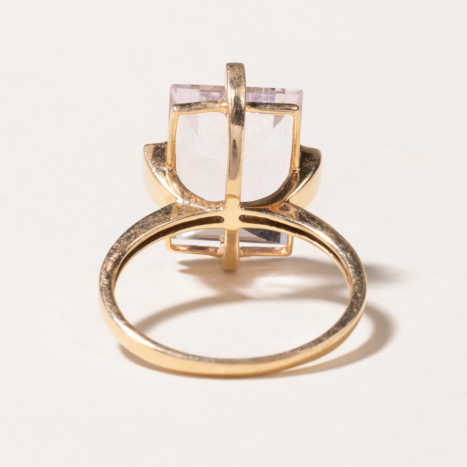 Bague cocktail en or 14 carats avec améthyste et diamants | 0,02 ct | Taille 7