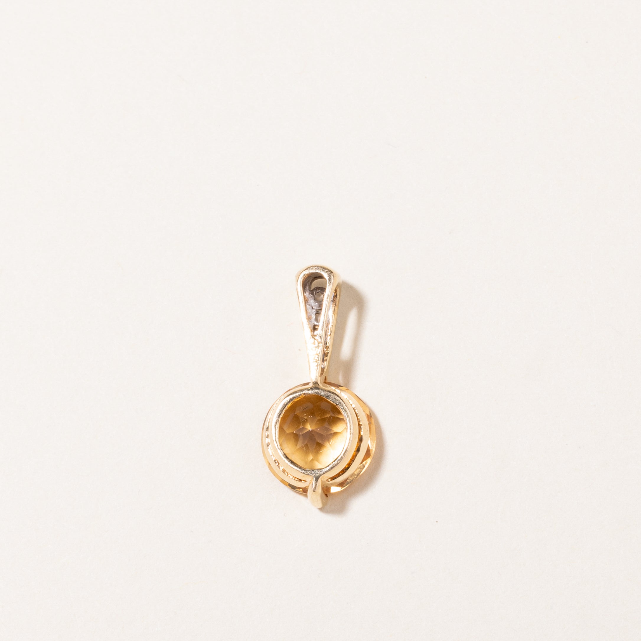 14K Yellow Gold Citrine & Diamond Pendant | 2.55ct, 0.045ctw