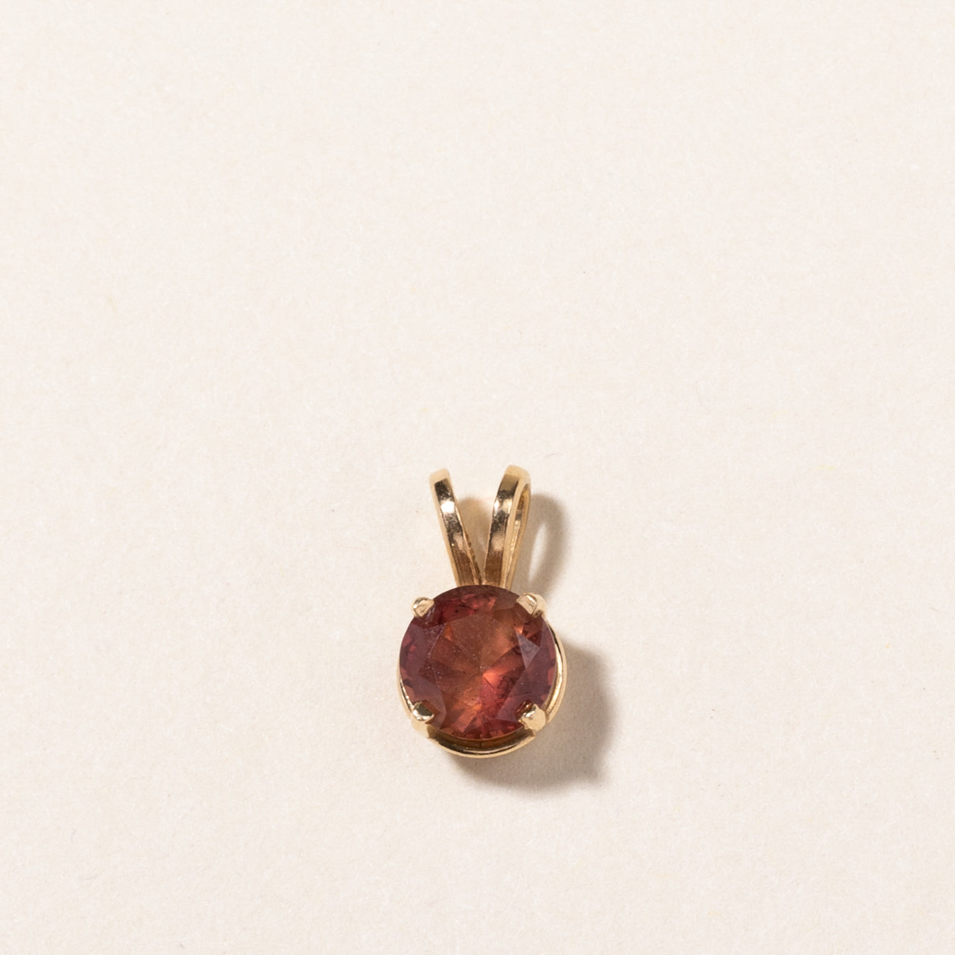 14K Round Pink Tourmaline Pendant | 0.63ct