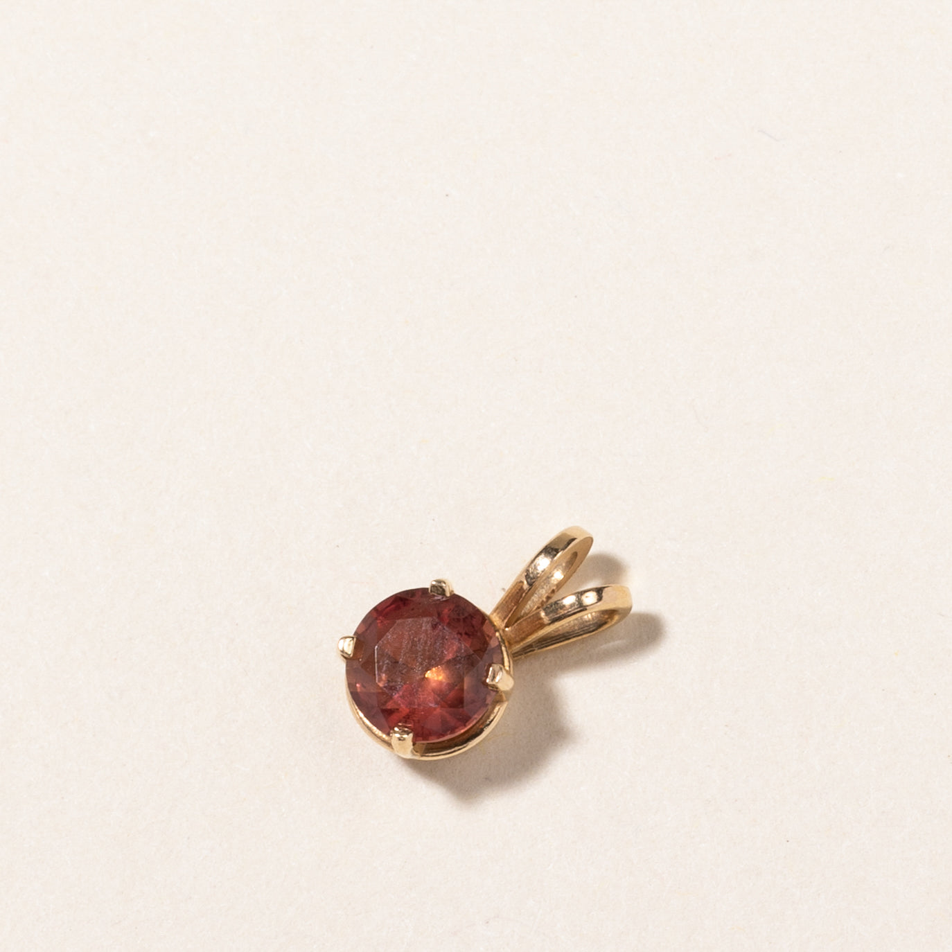 14K Round Pink Tourmaline Pendant | 0.63ct