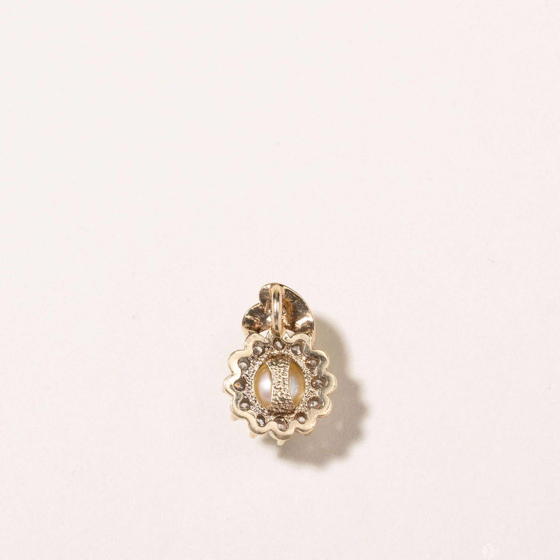 Pearl & Diamond Petal Pendant | 5.5mm, 0.02ctw |