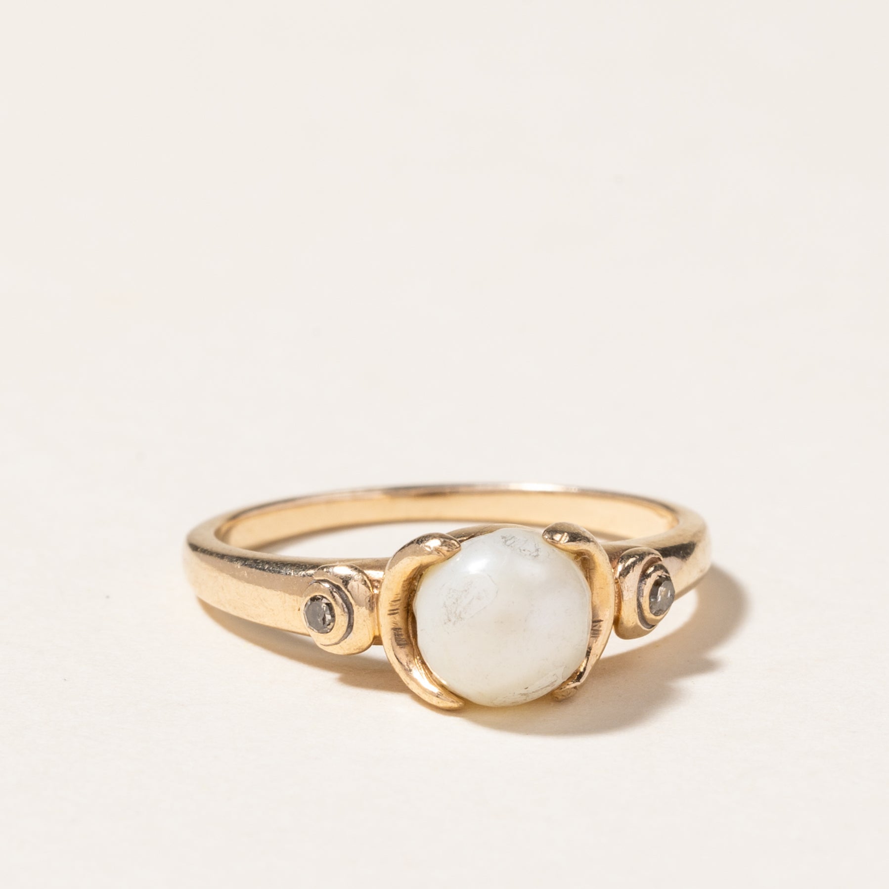 Pearl & Diamond Ring | 6.30mm, 0.03ctw | SZ 6.75