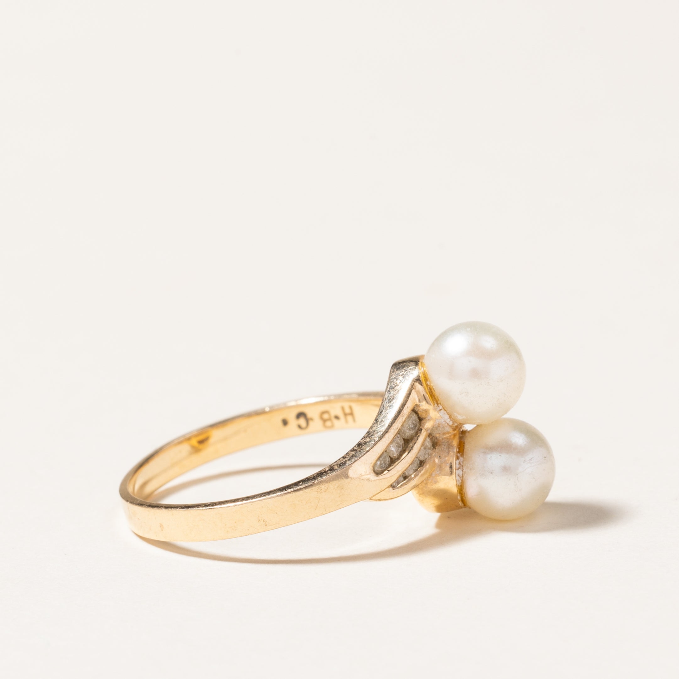 Toi et Moi Pearl & Diamond Ring | SZ 7