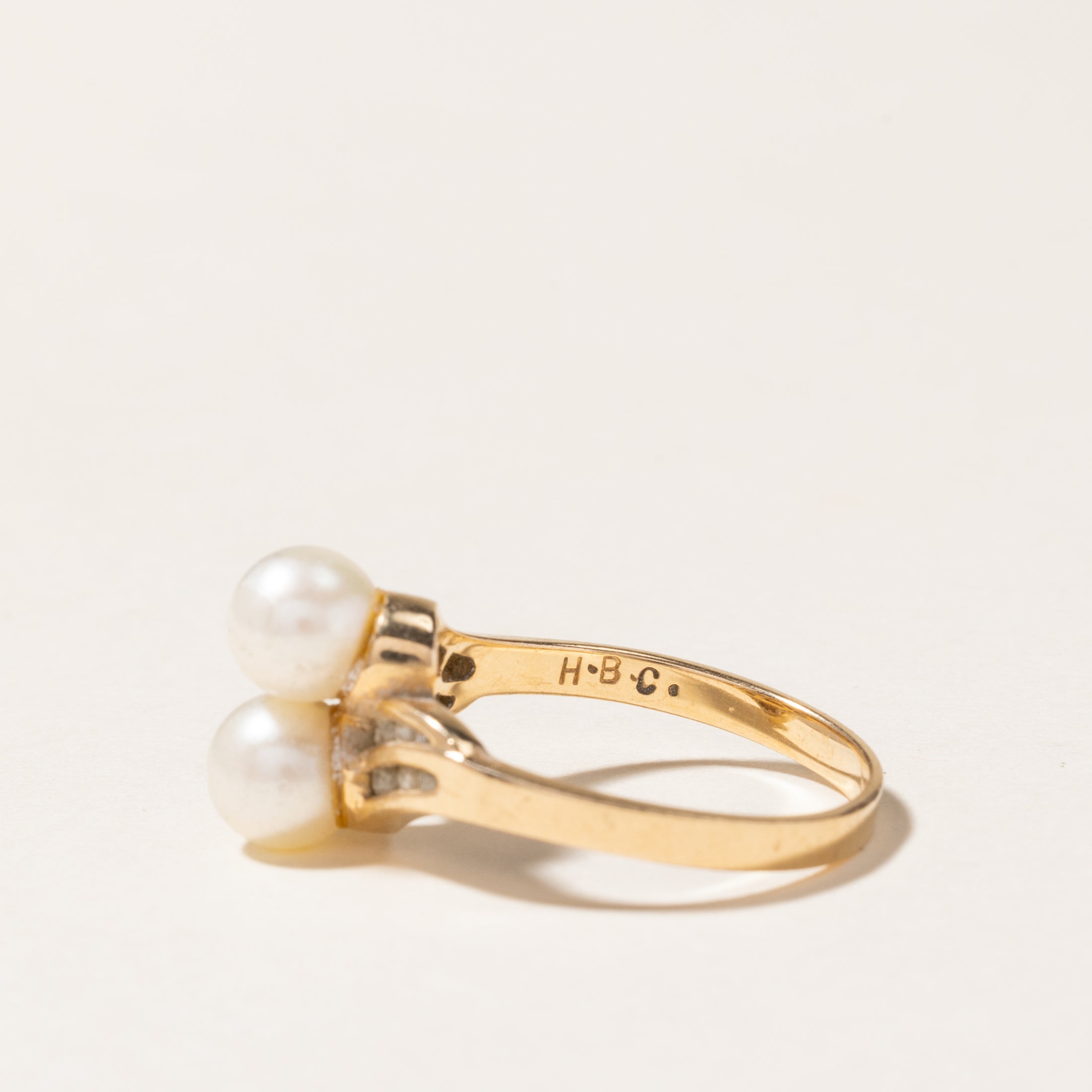 Toi et Moi Pearl & Diamond Ring | SZ 7