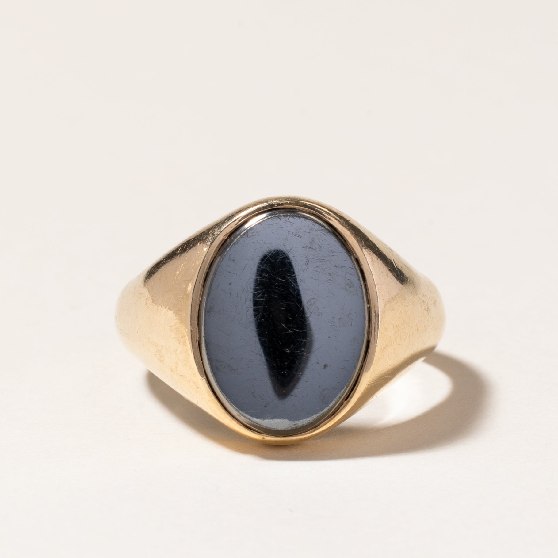 Oval Hematite Signet Ring | 7.69ct | SZ 11.25