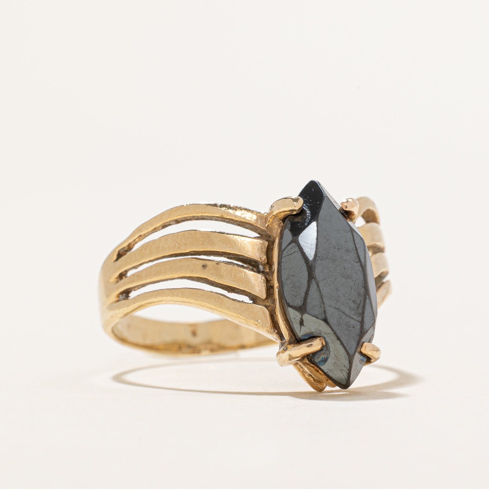 Hematite Chevron Ring | 2.62ct | SZ 8.75