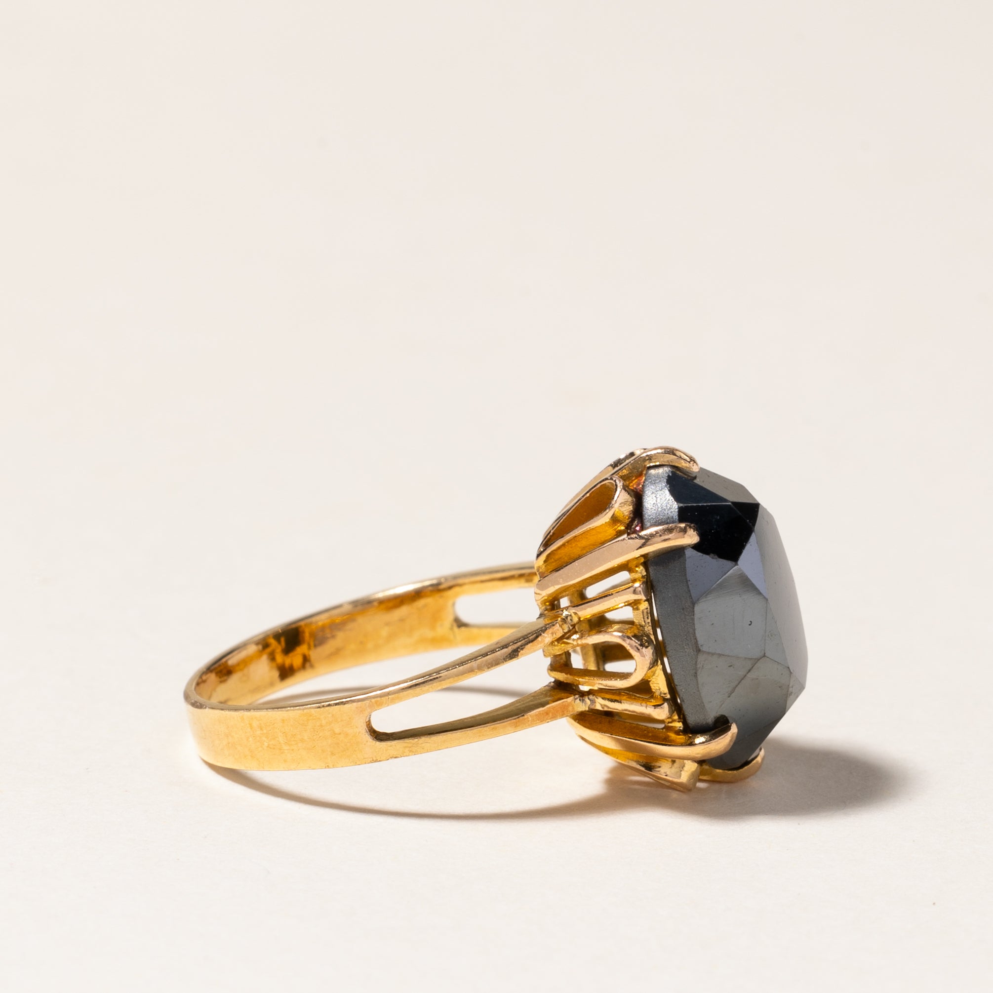 Oval Cut Hematite Cocktail Ring | 6.85ct | SZ 6
