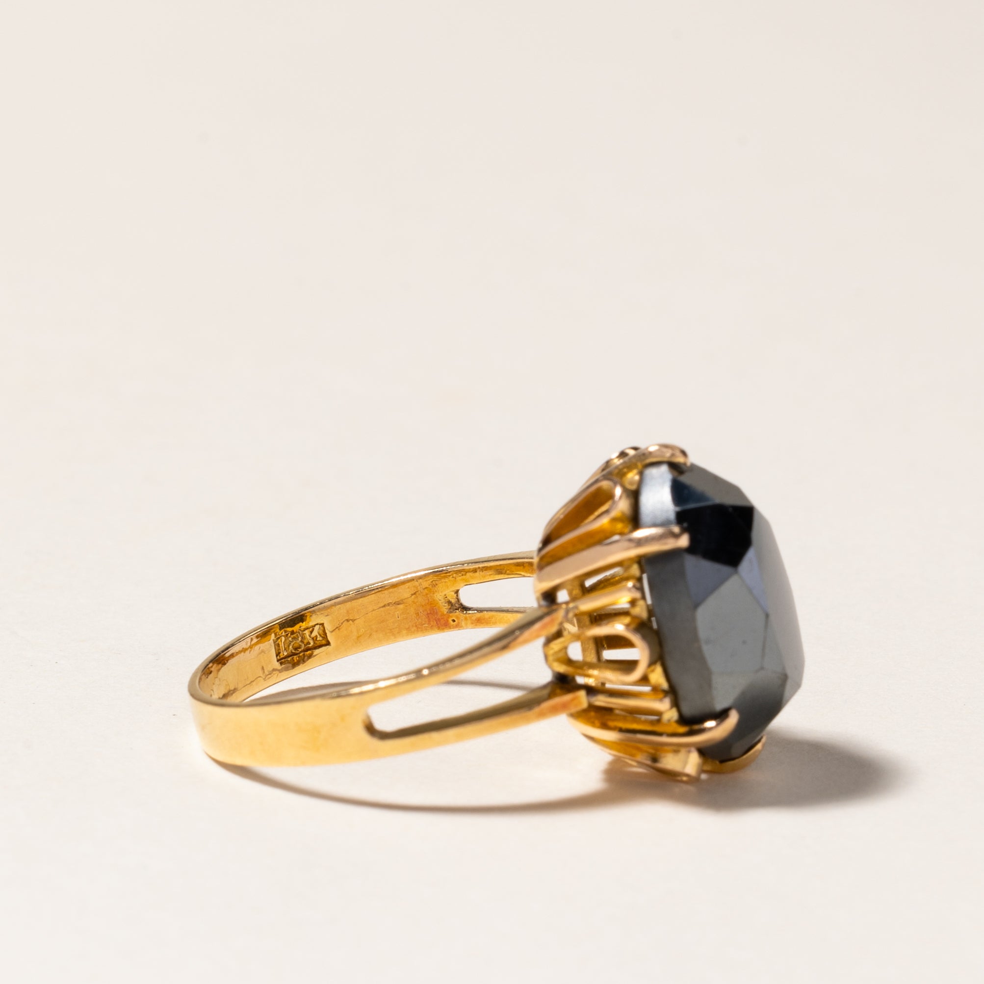 Oval Cut Hematite Cocktail Ring | 6.85ct | SZ 6
